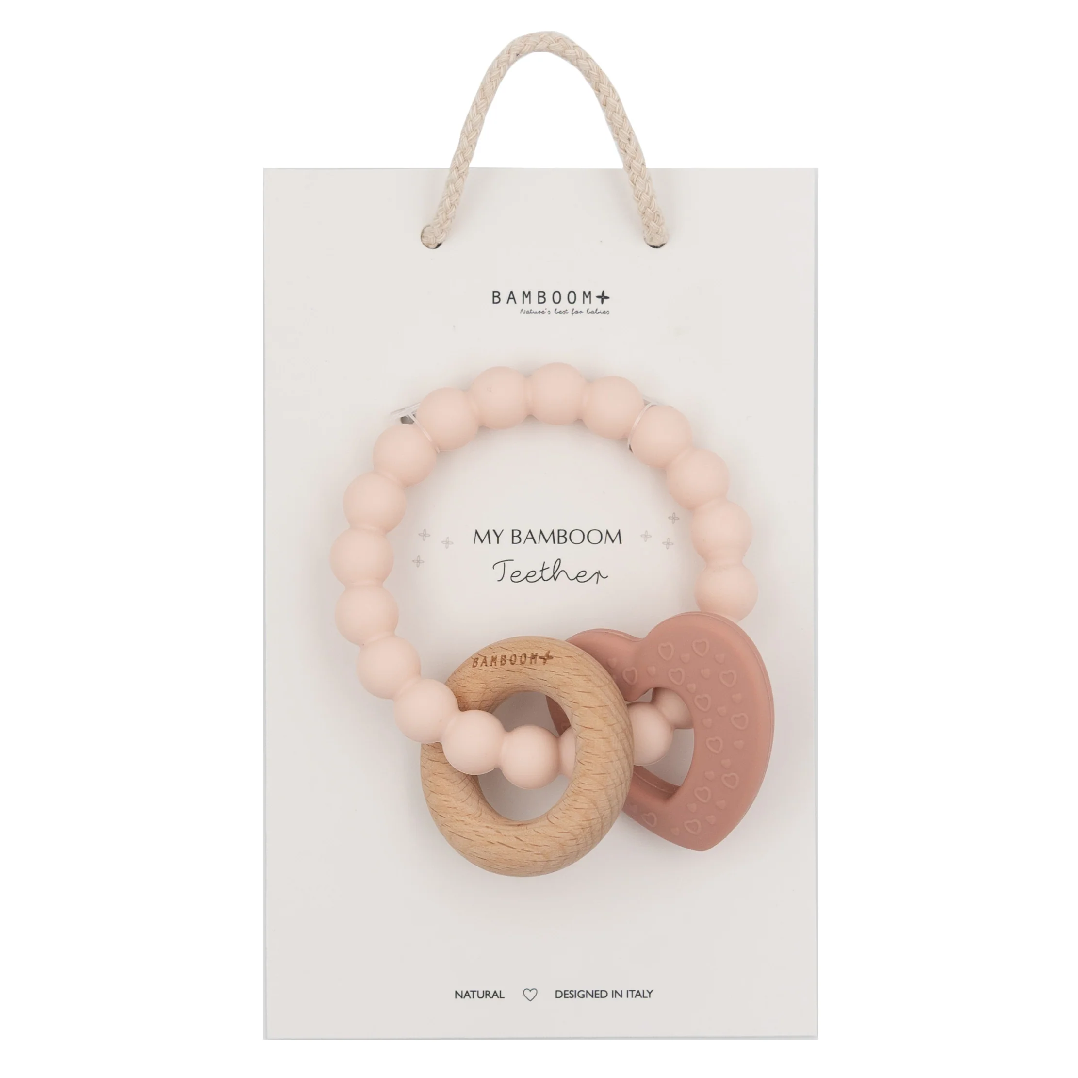 Massaggiagengive per Neonato in Legno e Silicone - Cuore - Image 3