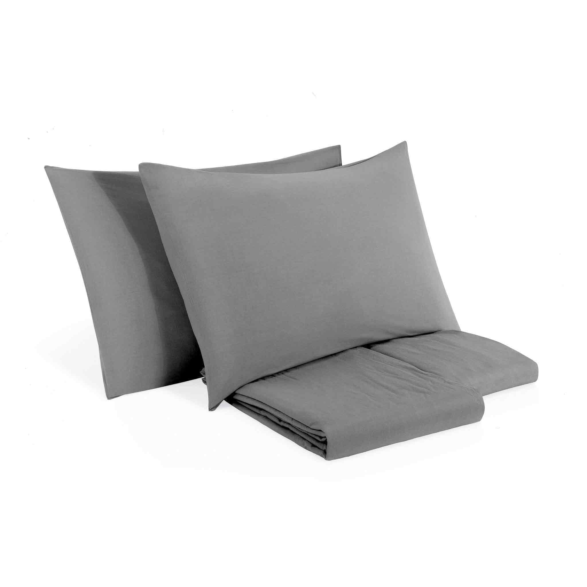 Completo Copripiumino in Puro Cotone StoneWashed No Stiro - Senna - Image 17