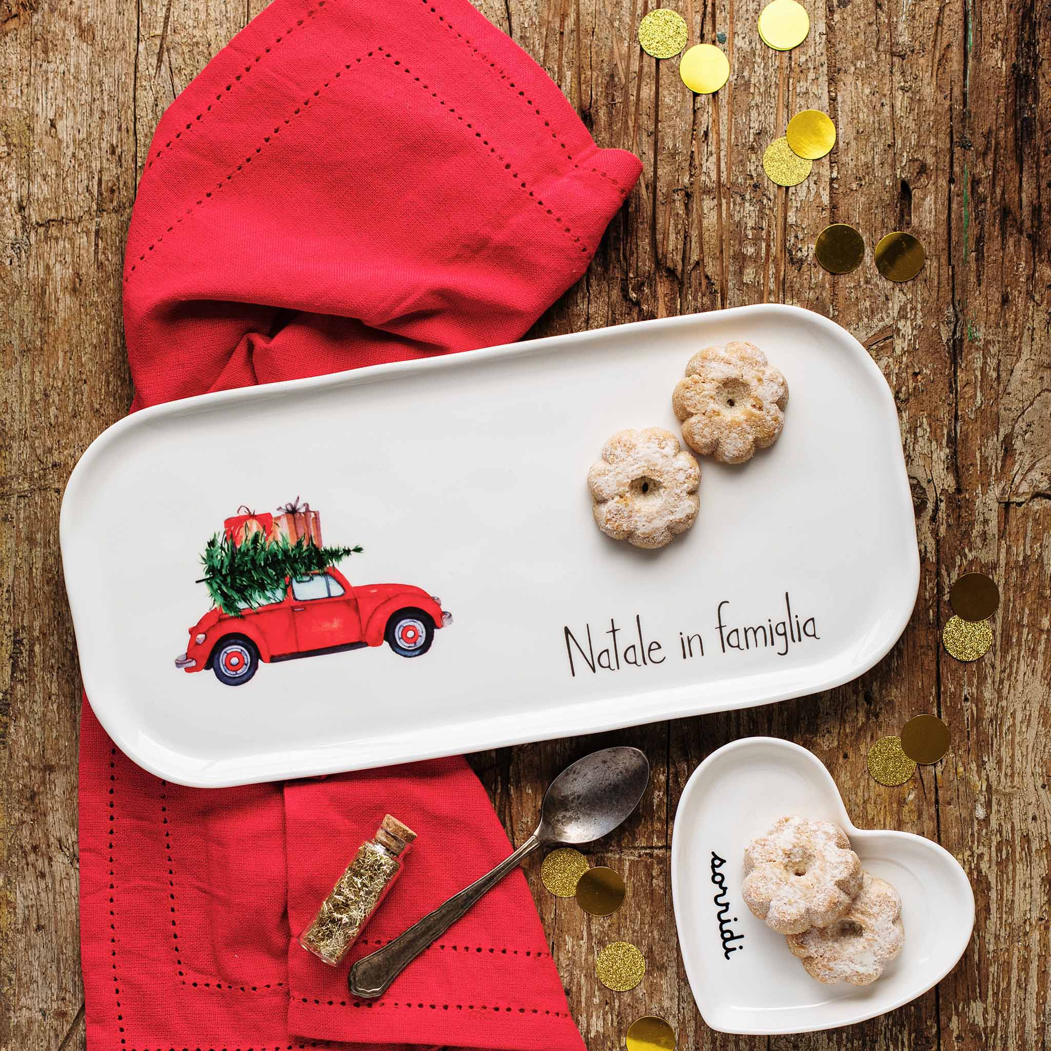 Piatto Rettangolare in Grès - Natale in Famiglia