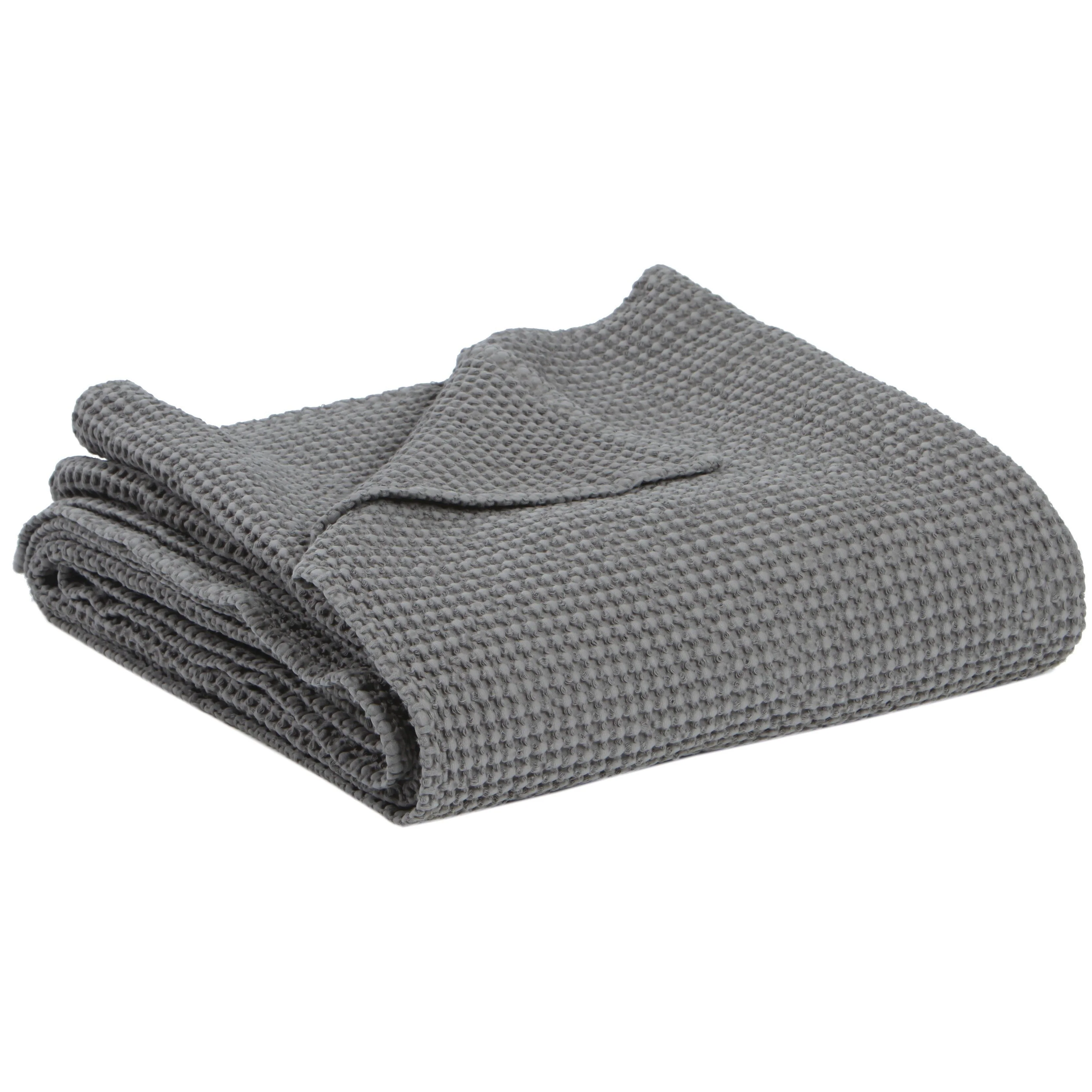 Plaid a Nido D'Ape StoneWashed in Cotone Tinta Unita - Maia - Image 18