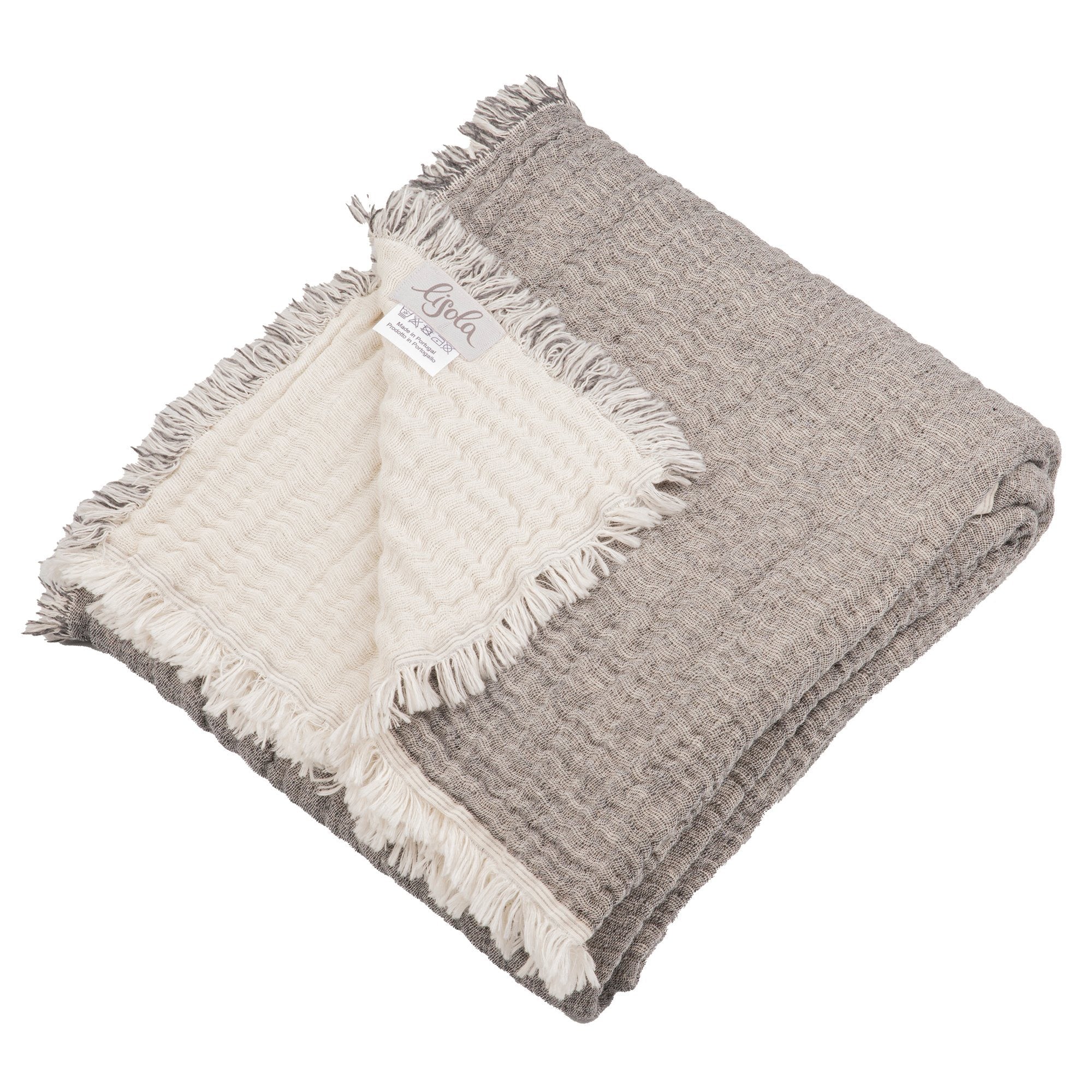 Plaid in Cotone e Lana Stonewashed Reversibile - Amaryllis - Image 4