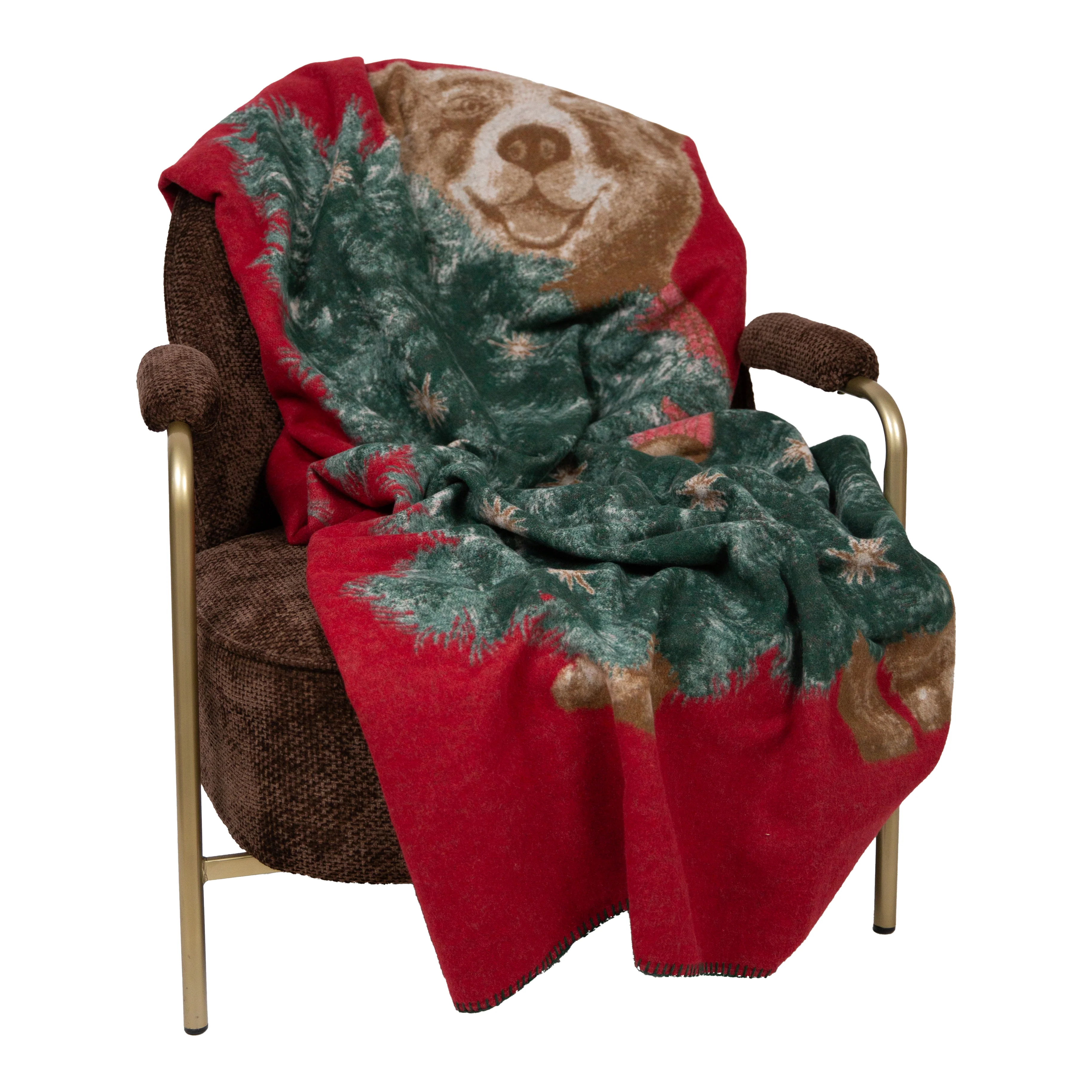 Plaid in Lana Cotta con Orso ed Albero Natalizio - Christmas Bear - Image 3