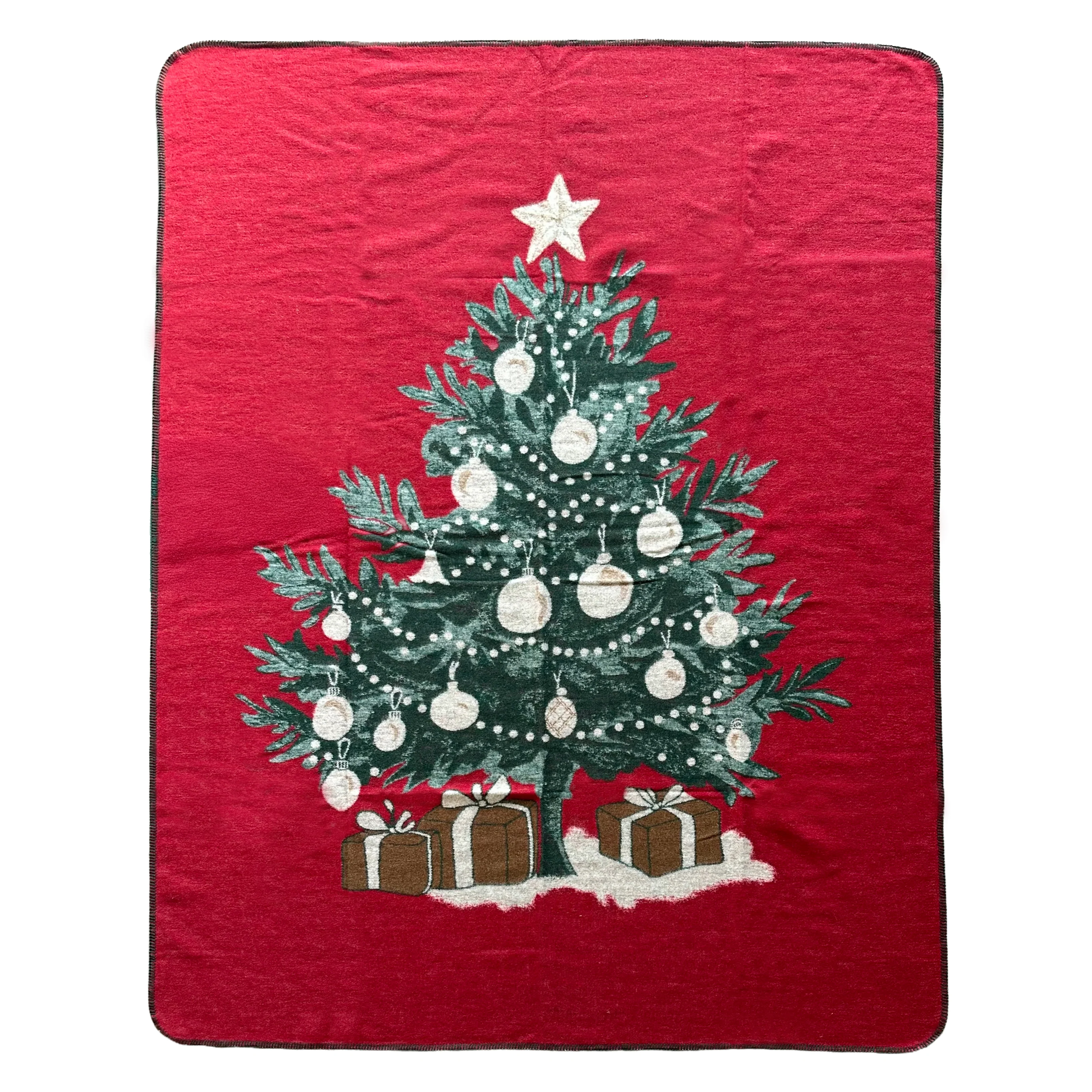 Plaid in Lana Cotta con Albero di Natale - Christmas Tree - Image 4