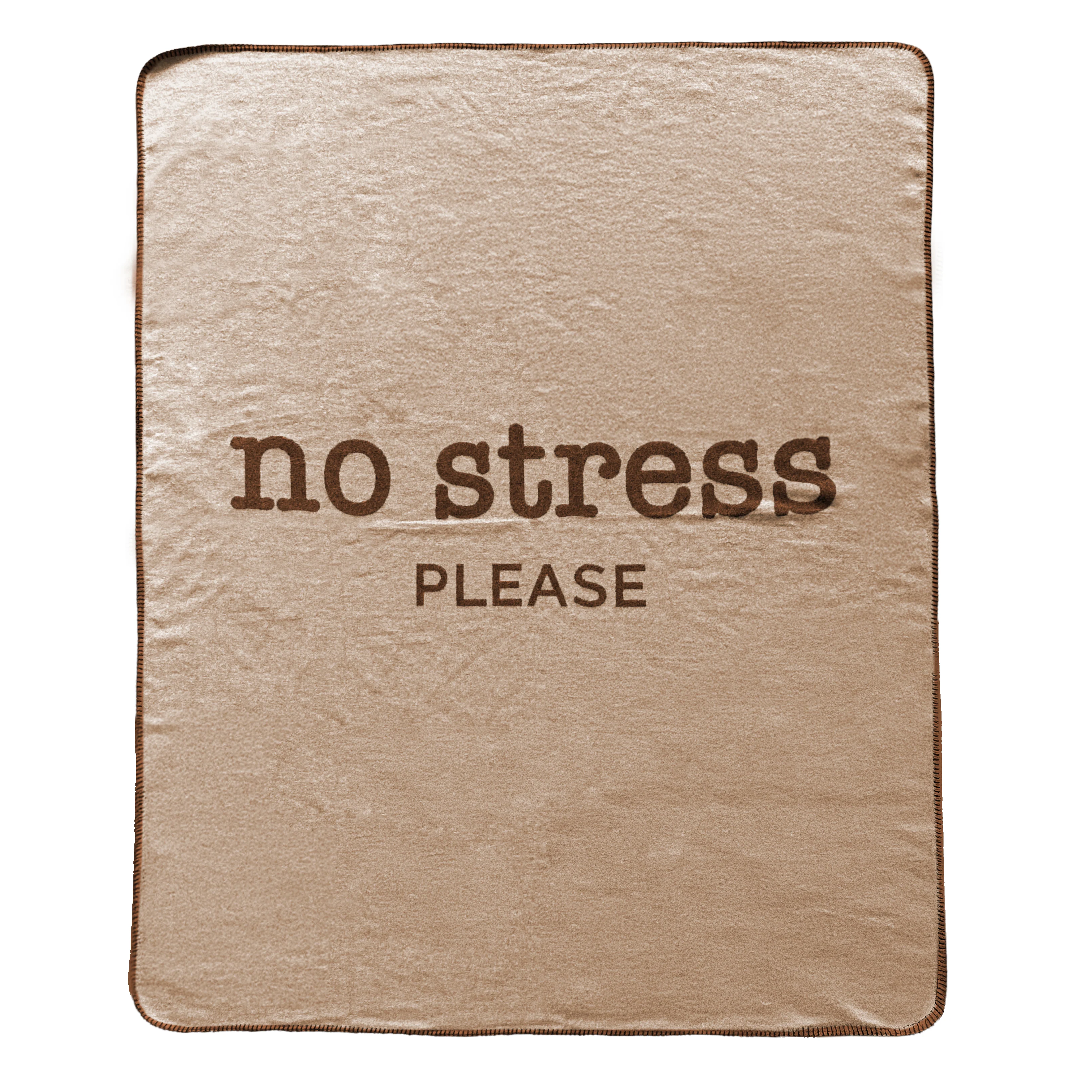 Plaid in Lana Cotta con Scritta - No Stress - Image 2