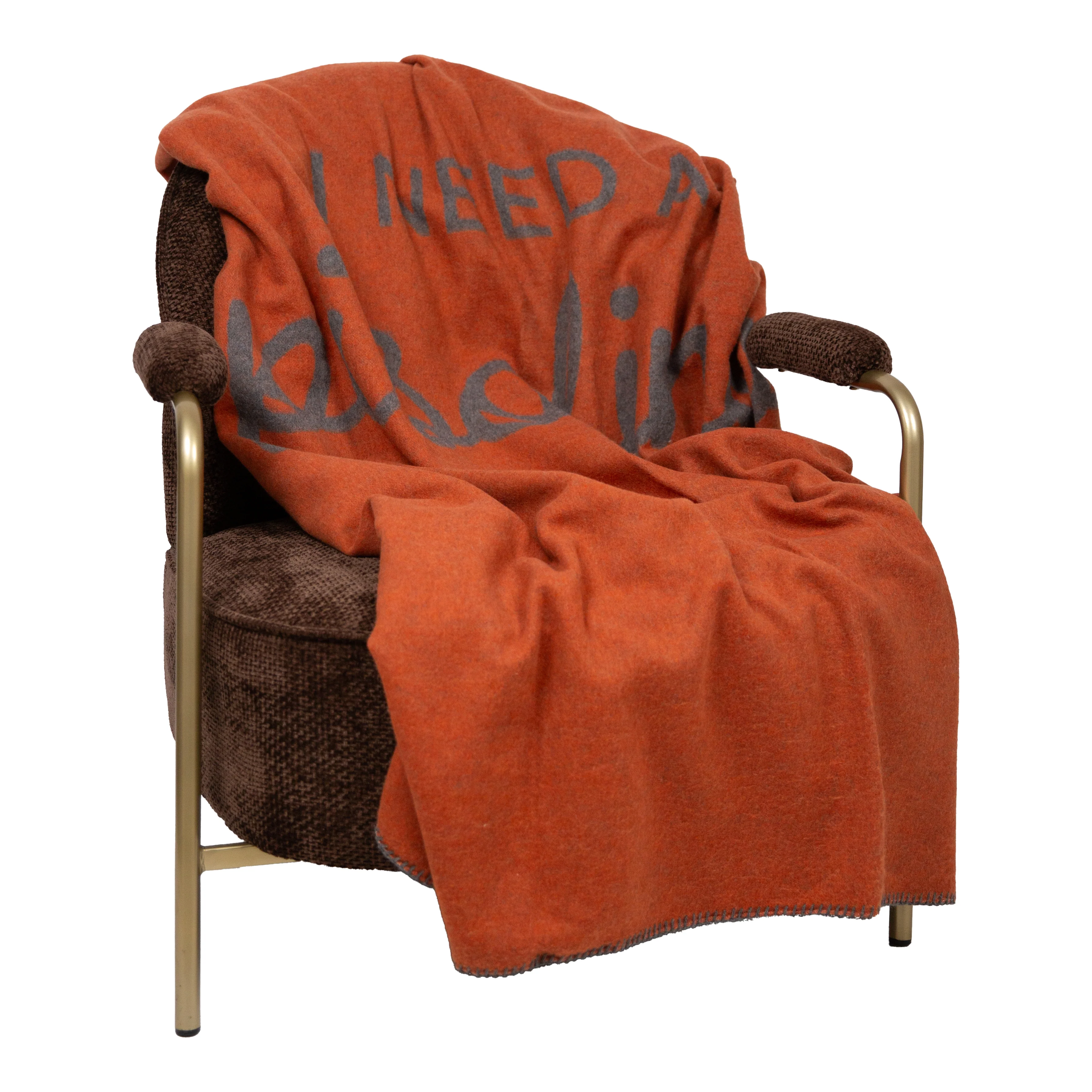 Plaid in Lana Cotta con Scritta - Pisolino - Image 11