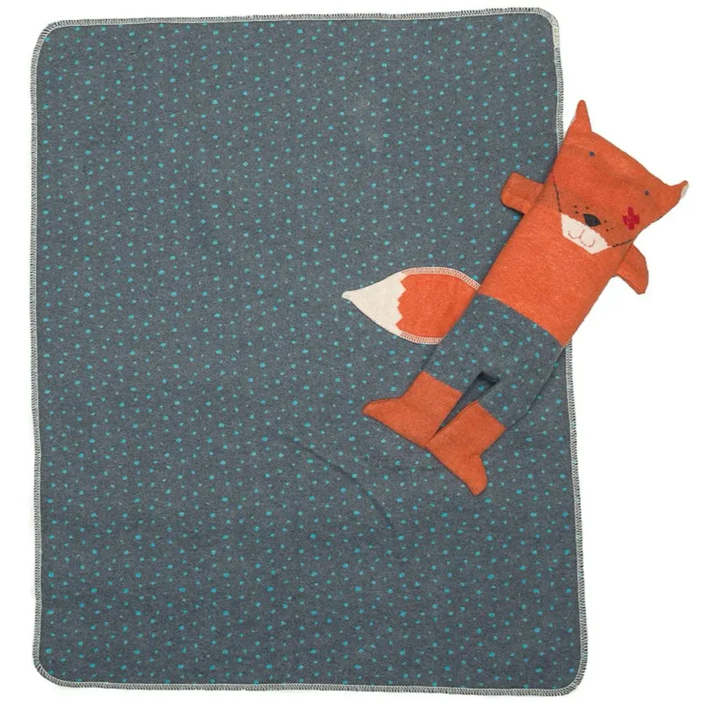 Coperta Estiva in Cotone con Peluche Porta Coperta - Volpe - Image 3