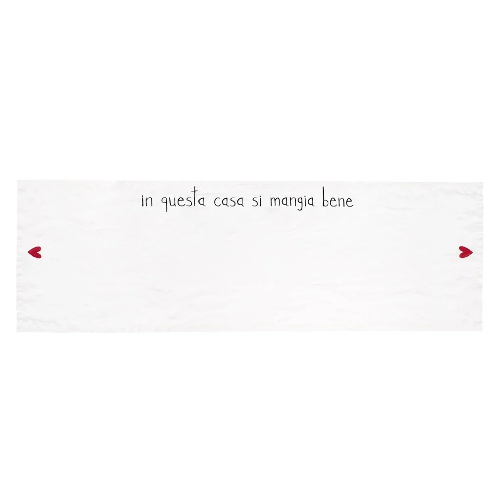 Runner in Lino Stonewashed Stampa - In Questa Casa si Mangia Bene - Image 2
