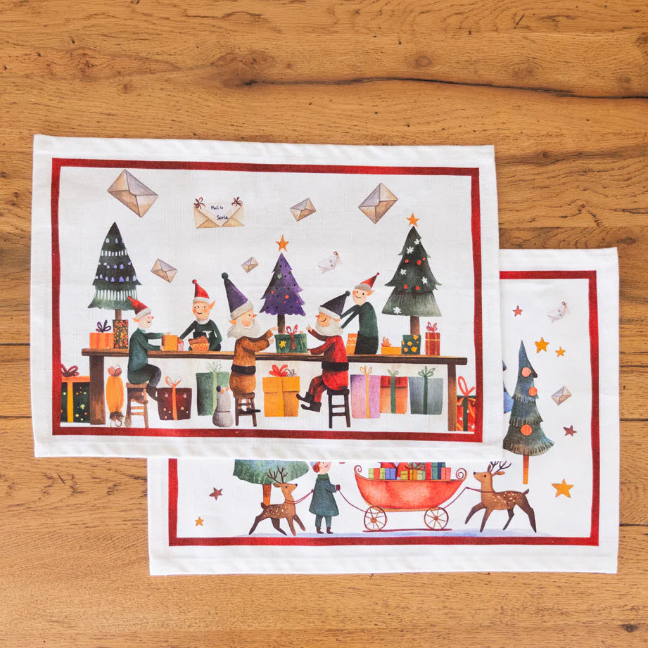 Set 2 Americani in Puro Cotone Fantasia Natalizia - Christmas Factory