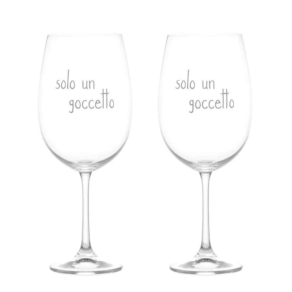 Set 2 Calici Vino in Vetro Serigrafati - Solo un Goccetto - Image 3