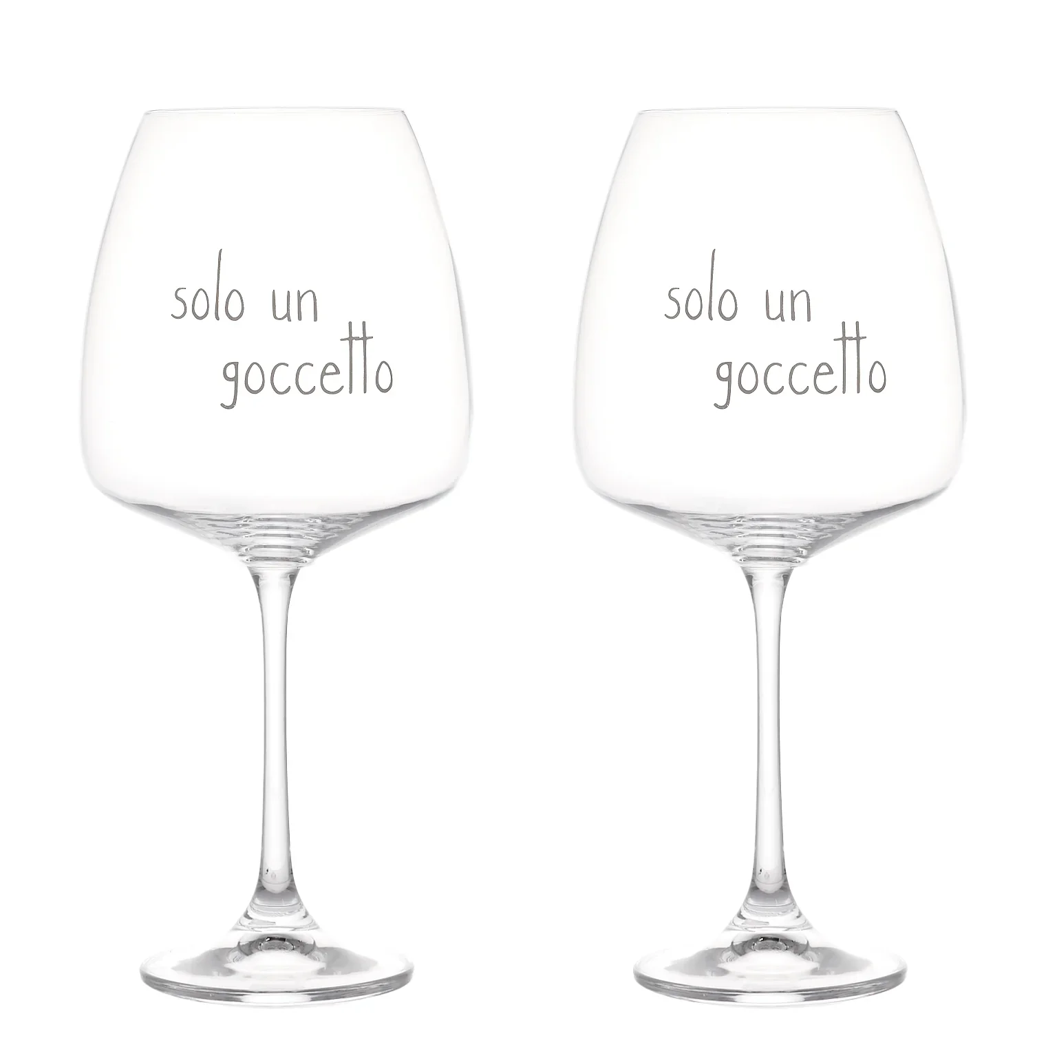 Set 2 Calici Vino in Vetro Serigrafati - Solo un Goccetto - Image 4