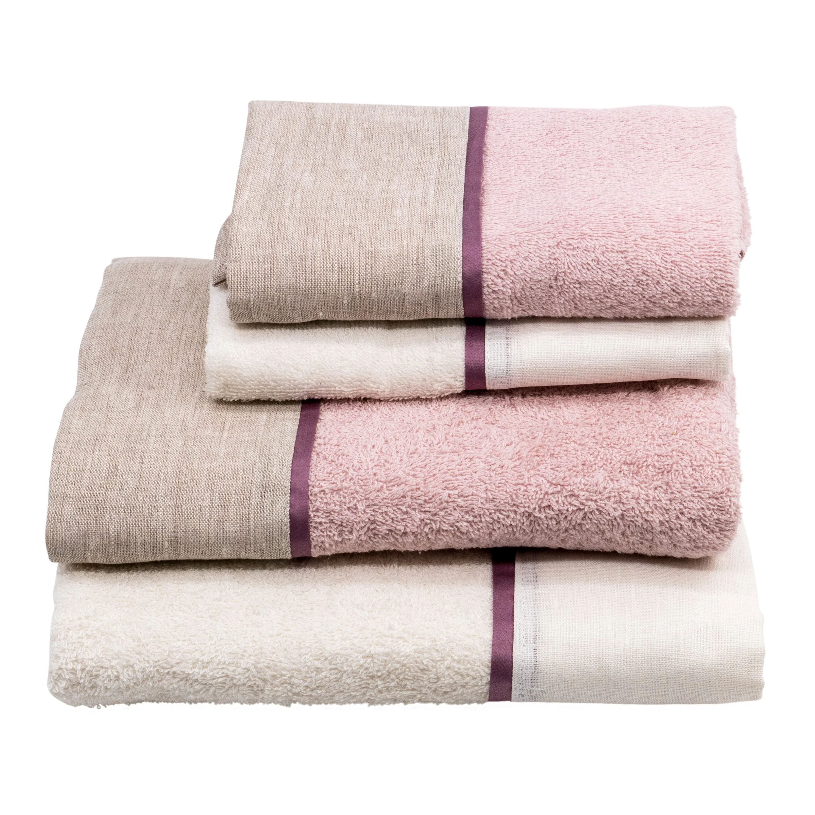Set 2 Coppie di Spugna Doppio Bordo Lino/Raso - Amelia - Image 6