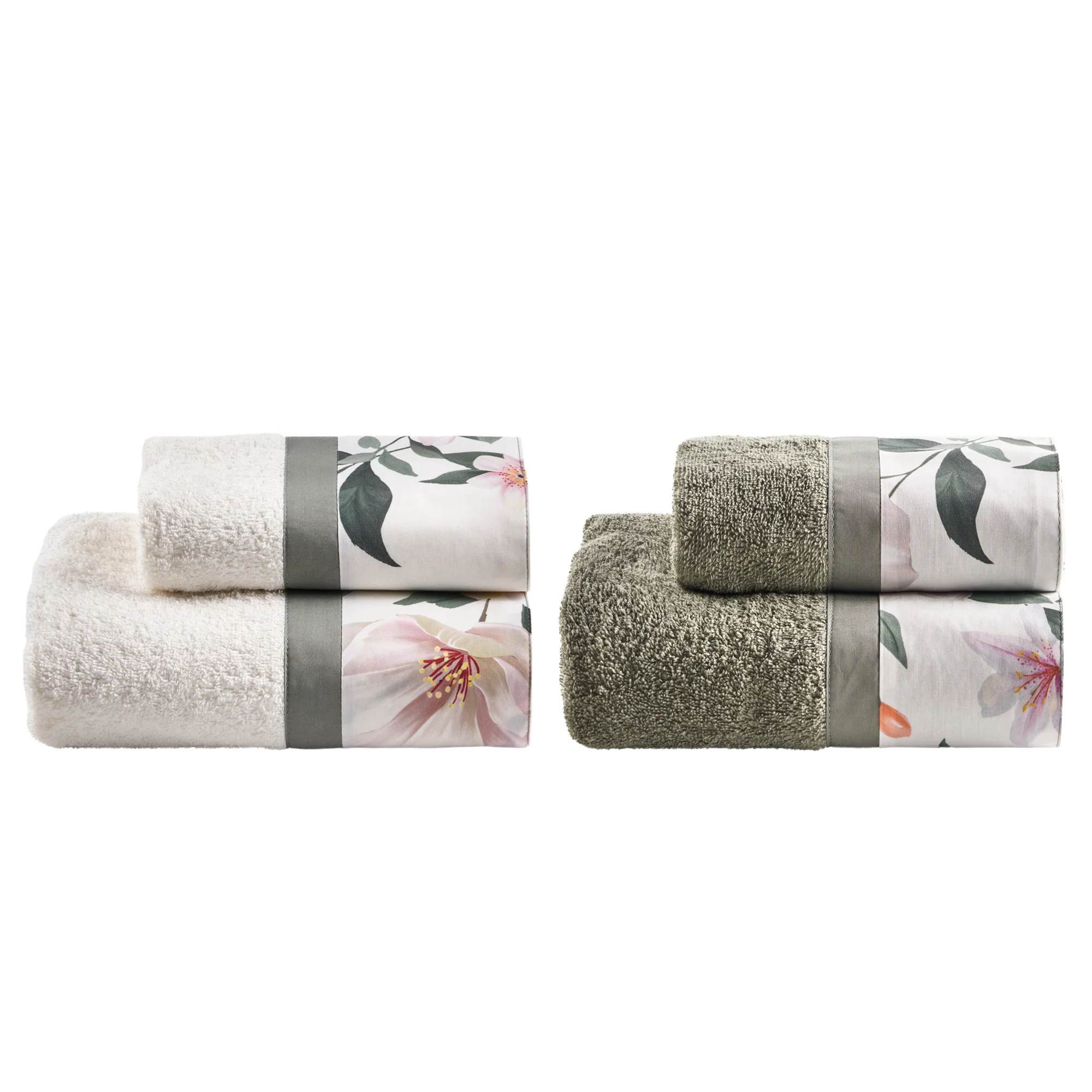 Set 2 Coppie in Spugna di Cotone con Balza in Percalle - Clea - Image 3