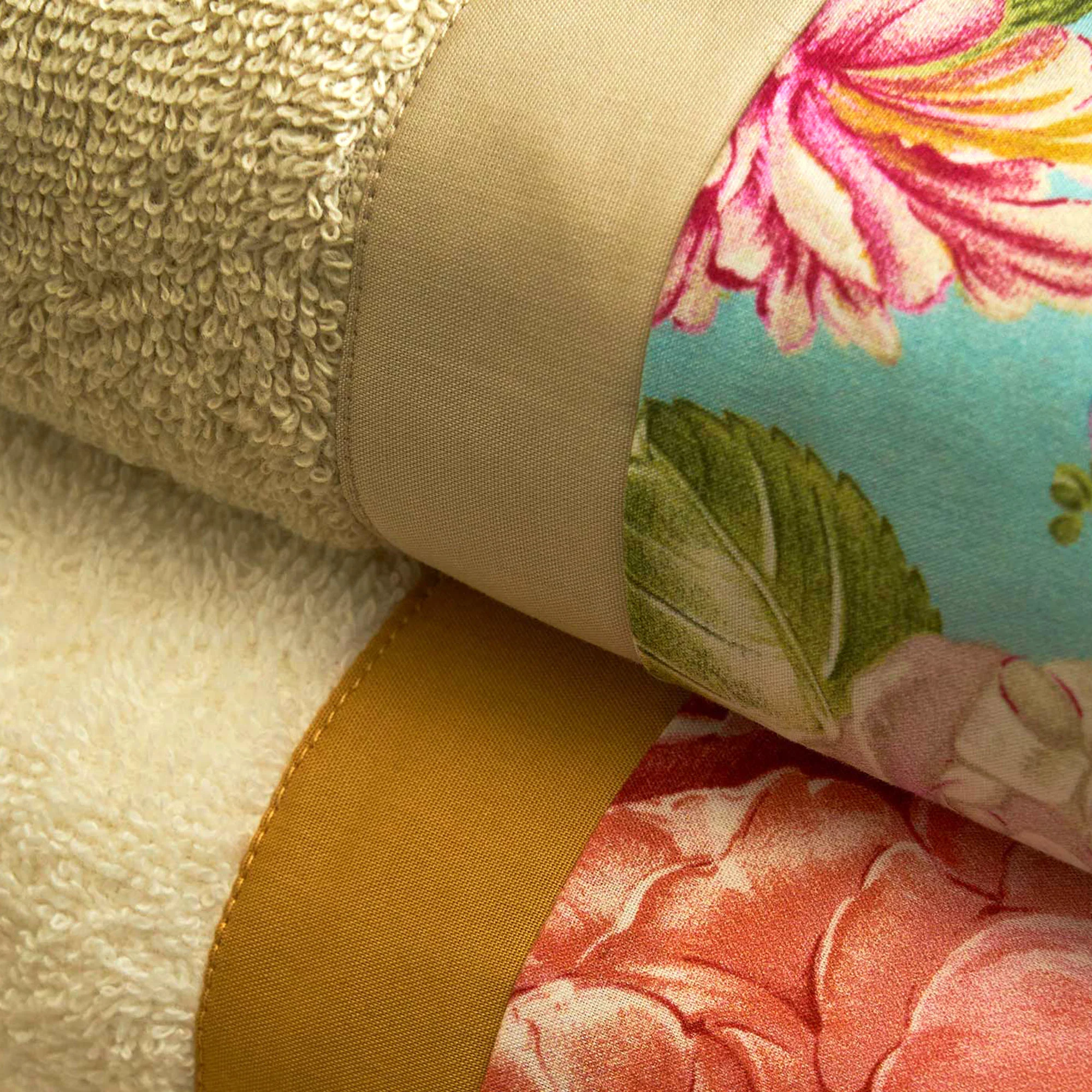 Set 2 Coppie in Spugna di Cotone con Balza in Percalle - Floraison - Image 3
