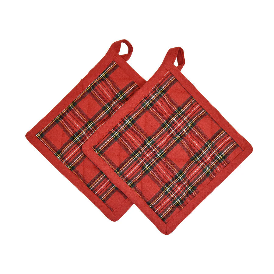 Set 2 Presine in Puro Cotone - Tartan - Image 2