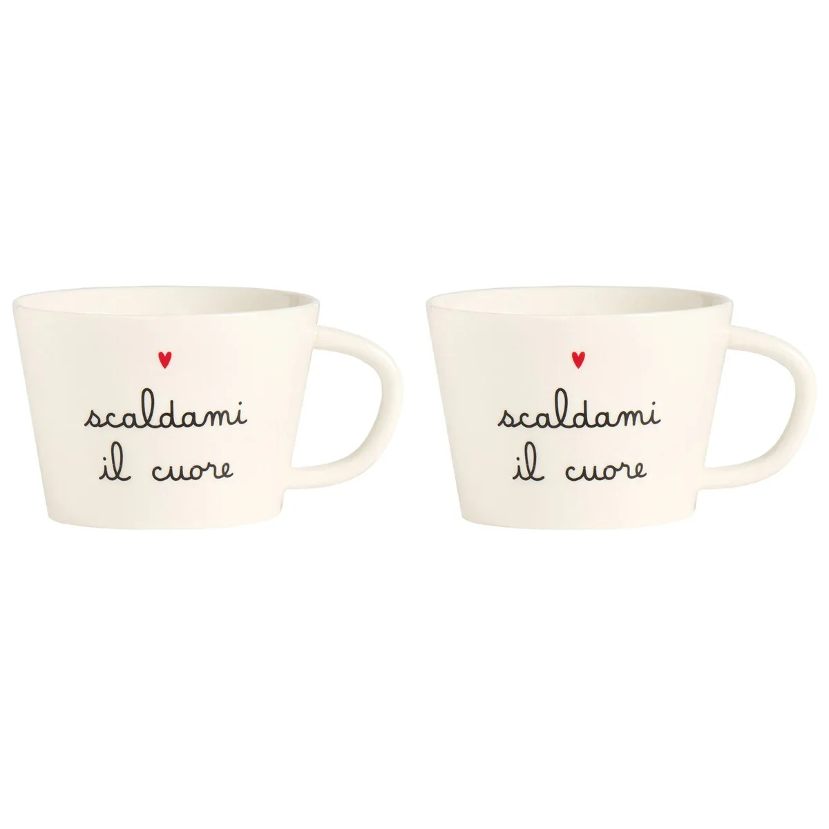 Set 2 Tazze Colazione in Grès - Scaldami il Cuore - Image 2