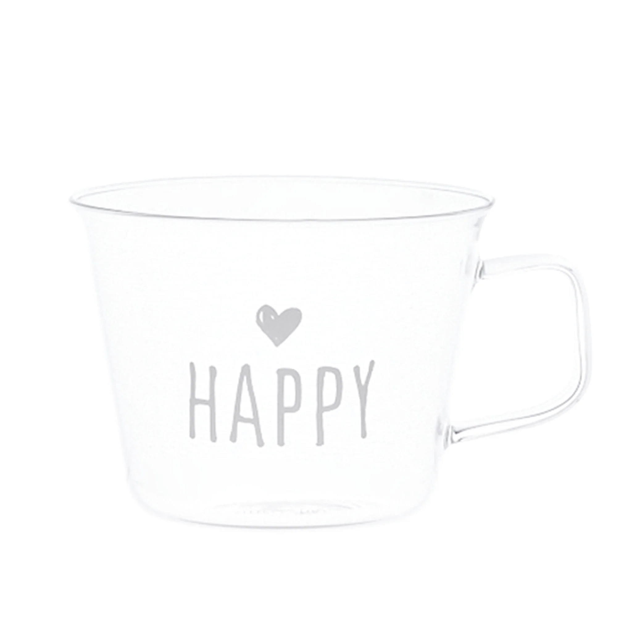Set 2 Tazze in Vetro Borosilicato Serigrafate - Happy - Image 3