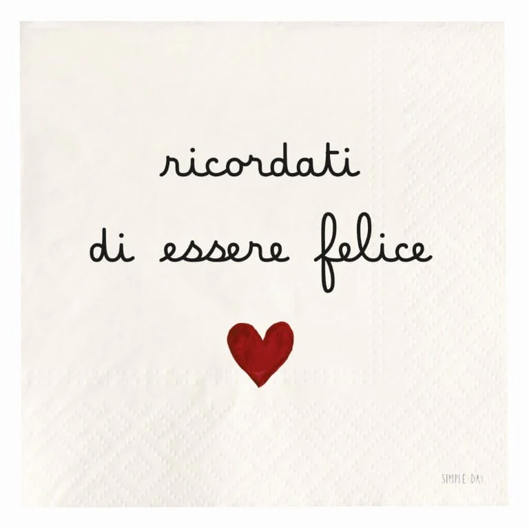 Set 20 Tovaglioli in Carta con Scritta - Ricordati di Essere Felice - Image 2