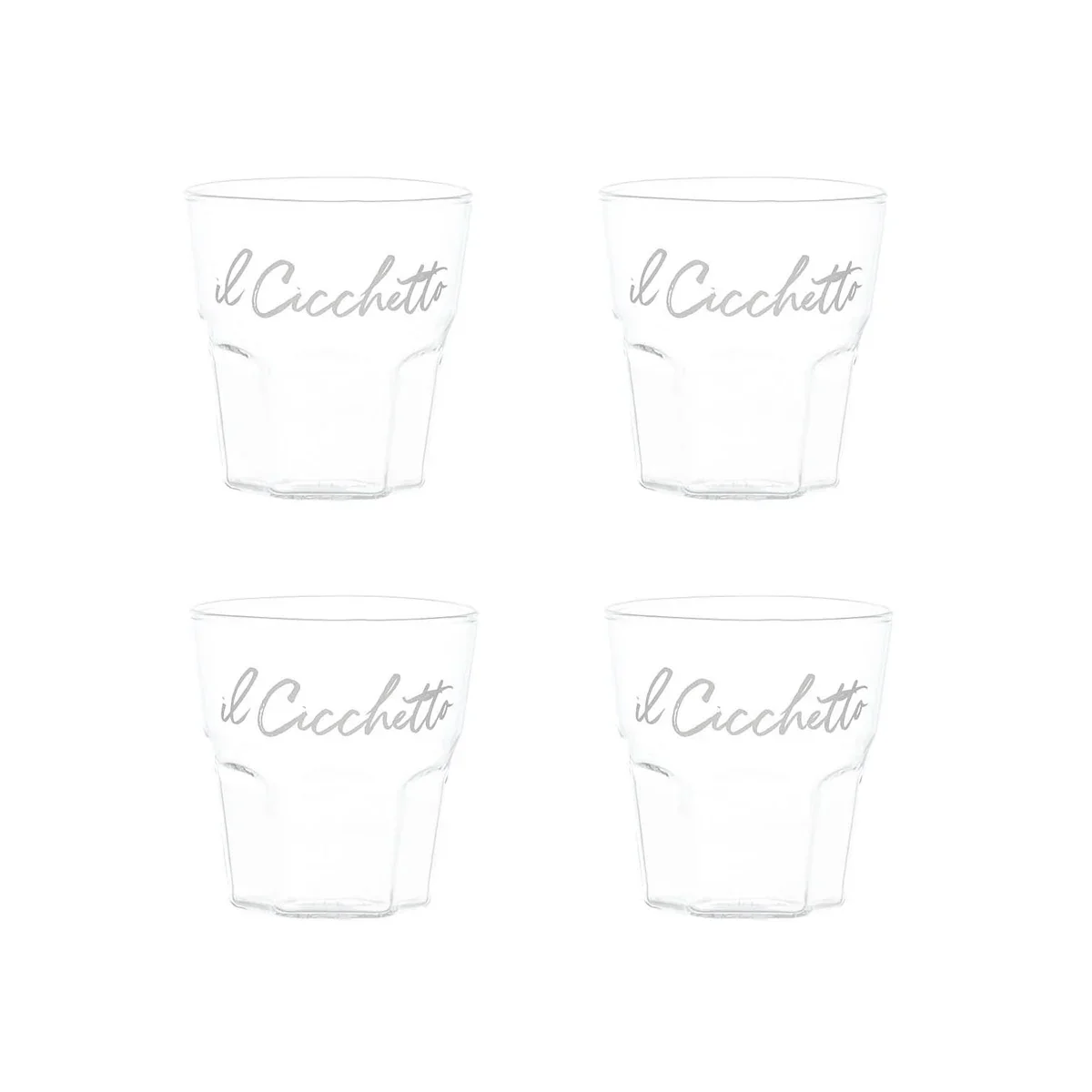 Set 4 Bicchierini in Vetro Borosilicato Serigrafati - Il Cicchetto - Image 2
