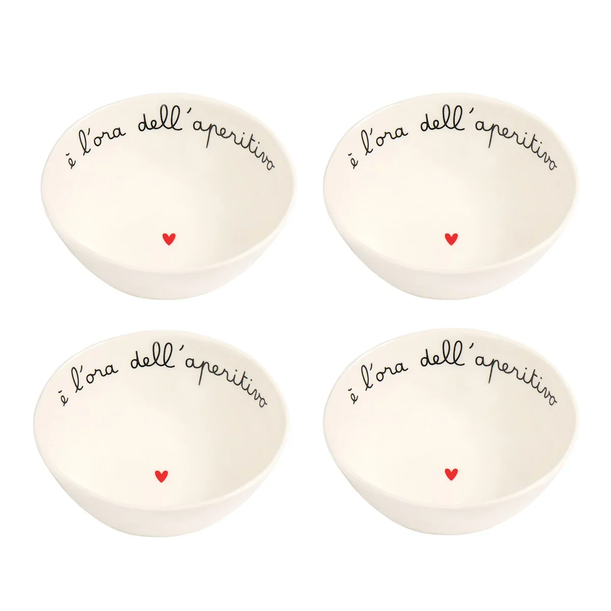 Set 4 Ciotole in Grès Serigrafata - È l'ora dell'Aperitivo - Image 4