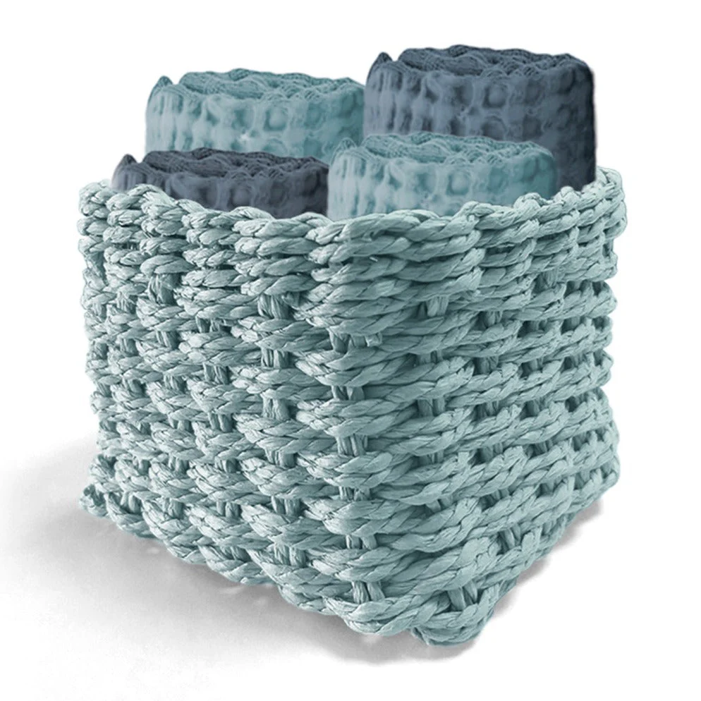 Set 4 Lavette in Spugna di Cotone Tinta Unita - Waffle - Image 3