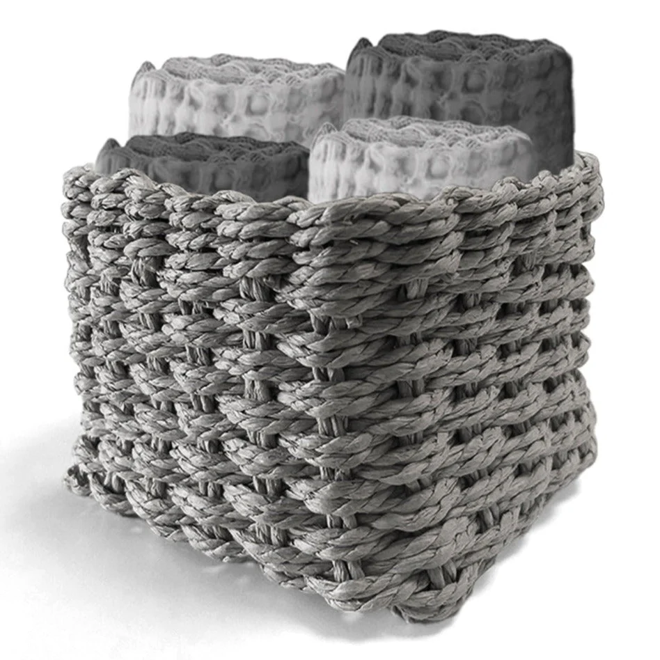 Set 4 Lavette in Spugna di Cotone Tinta Unita - Waffle - Image 5
