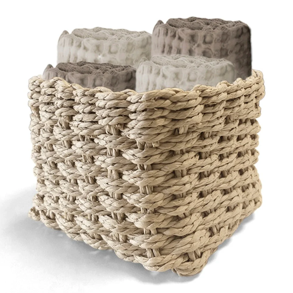 Set 4 Lavette in Spugna di Cotone Tinta Unita - Waffle - Image 6