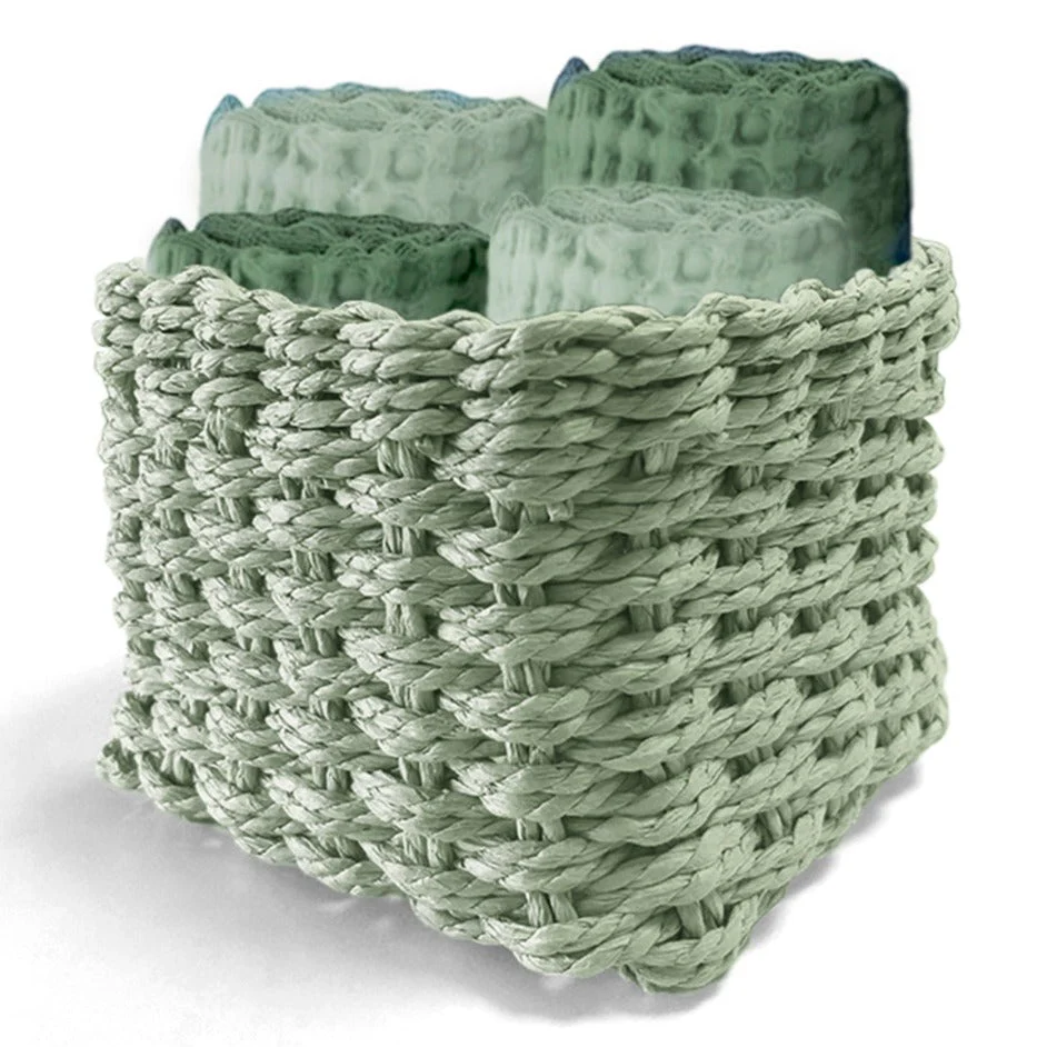 Set 4 Lavette in Spugna di Cotone Tinta Unita - Waffle - Image 7