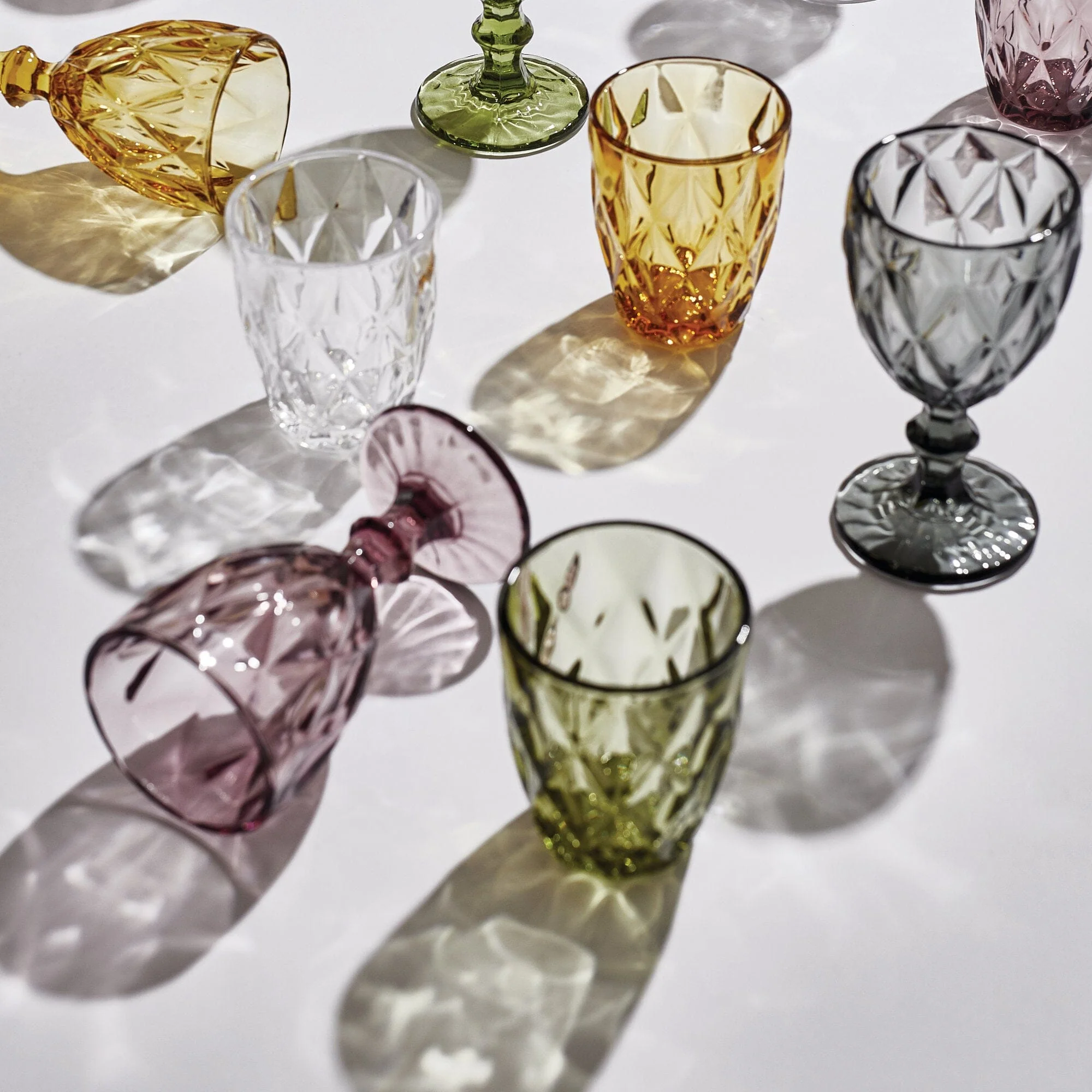 Set 6 Bicchieri Acqua in Pasta di Vetro Multicolor - Murano
