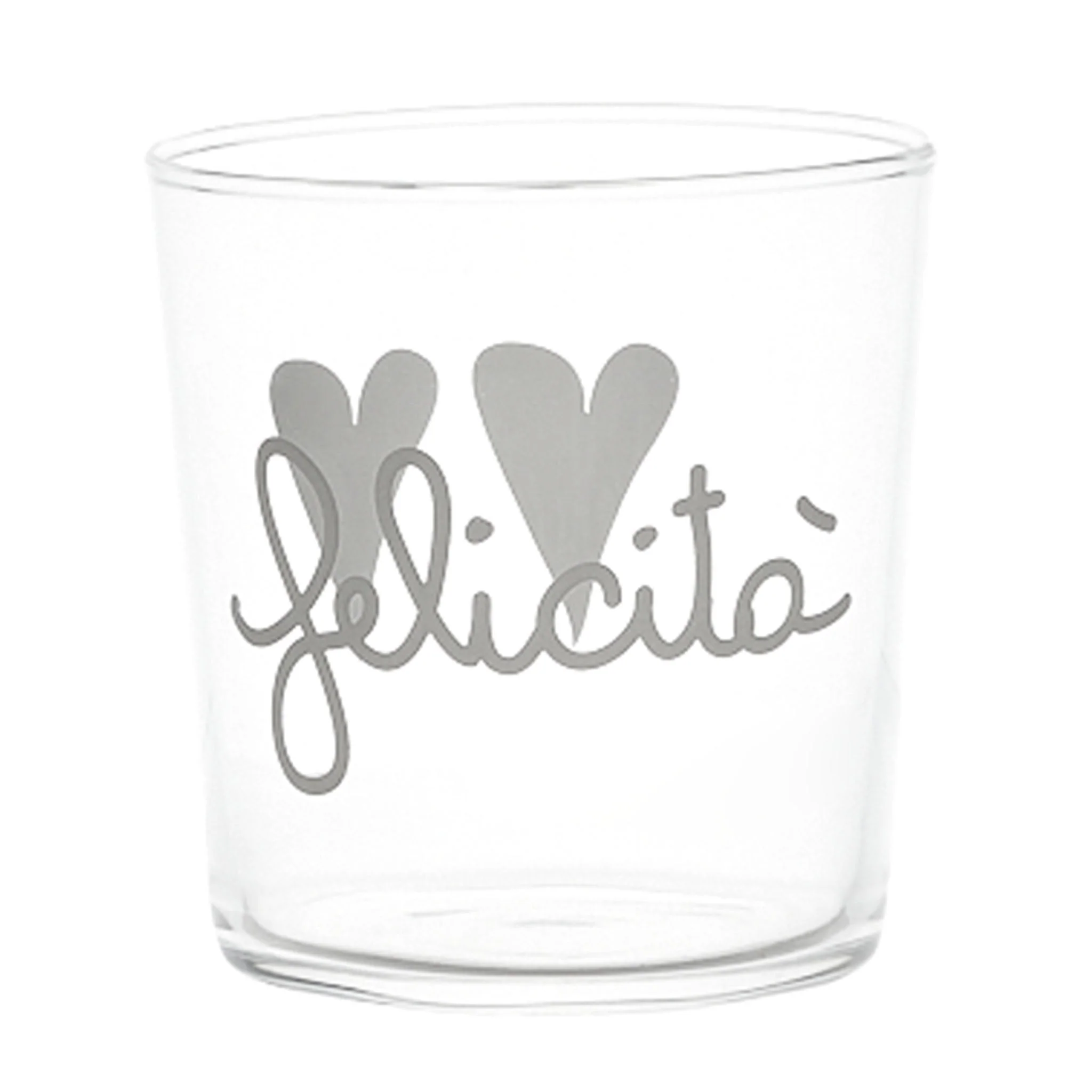 Set 6 Bicchieri Acqua in Vetro Temperato Serigrafati - Felicità - Image 4
