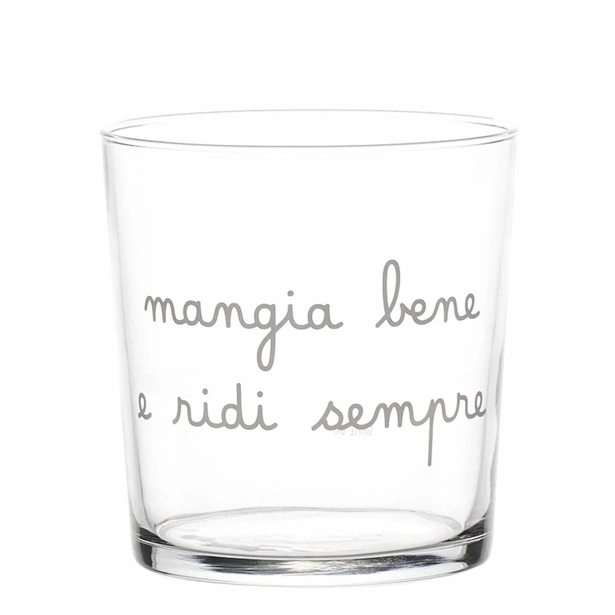 Set 6 Bicchieri in Vetro Temperato Serigrafati - Mangia Bene e Ridi Sempre - Image 2