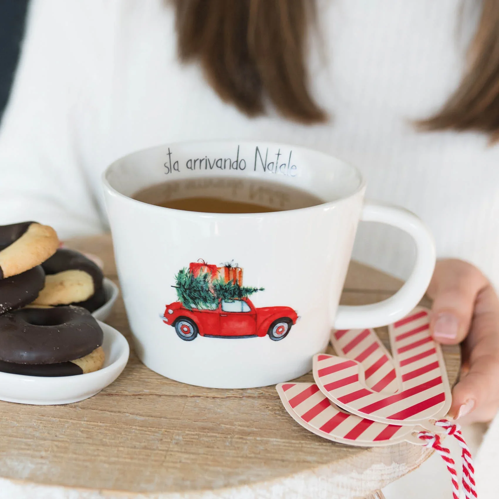 Tazza Colazione in Grès - Sta Arrivando Natale