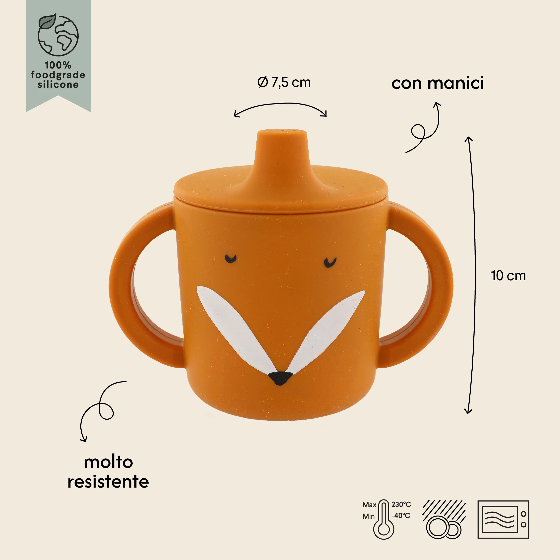 Tazza Sippy in Silicone - Mr. Fox - Image 4