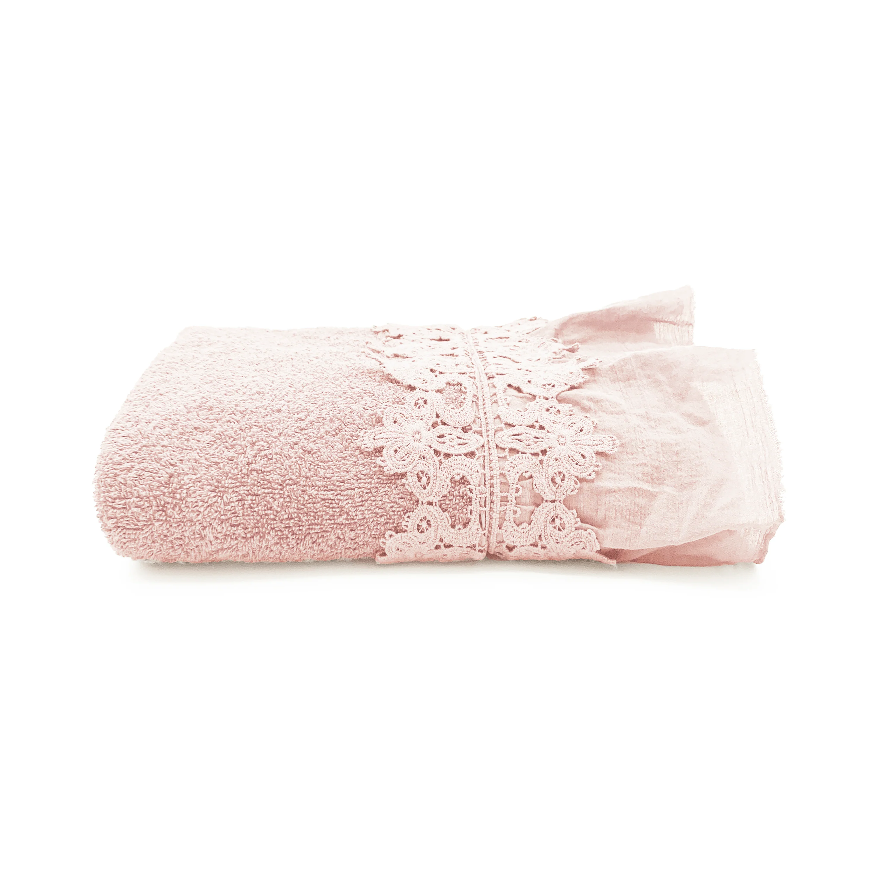 Telo Bagno in Spugna di Cotone con Balza in Cotone Stonewashed - Ophelia - Image 10