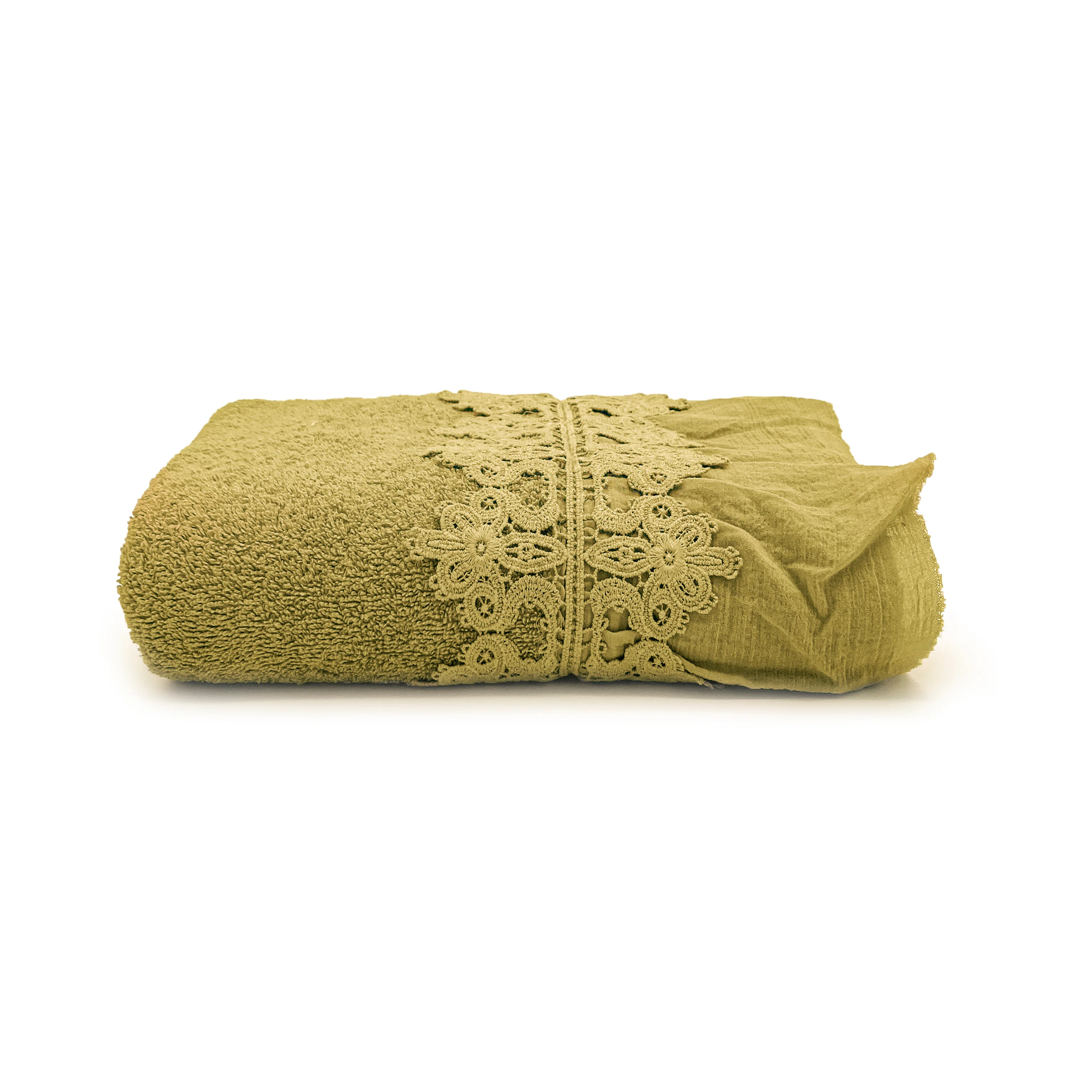 Telo Bagno in Spugna di Cotone con Balza in Cotone Stonewashed - Ophelia - Image 11
