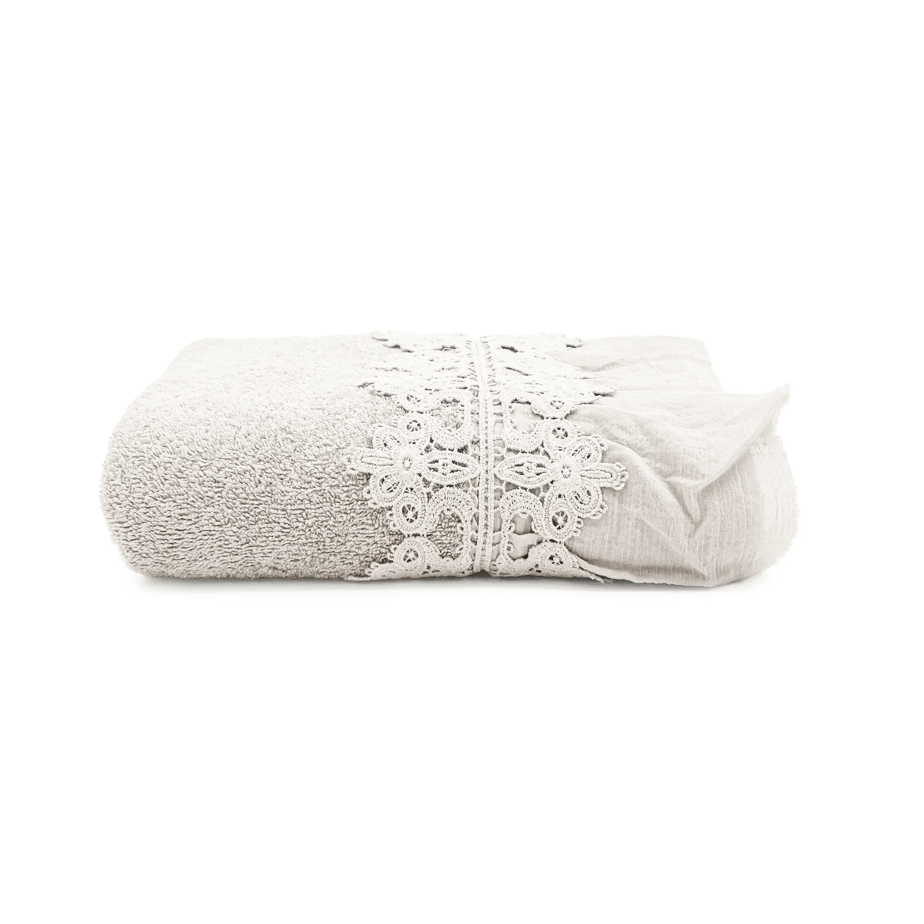 Telo Bagno in Spugna di Cotone con Balza in Cotone Stonewashed - Ophelia - Image 12