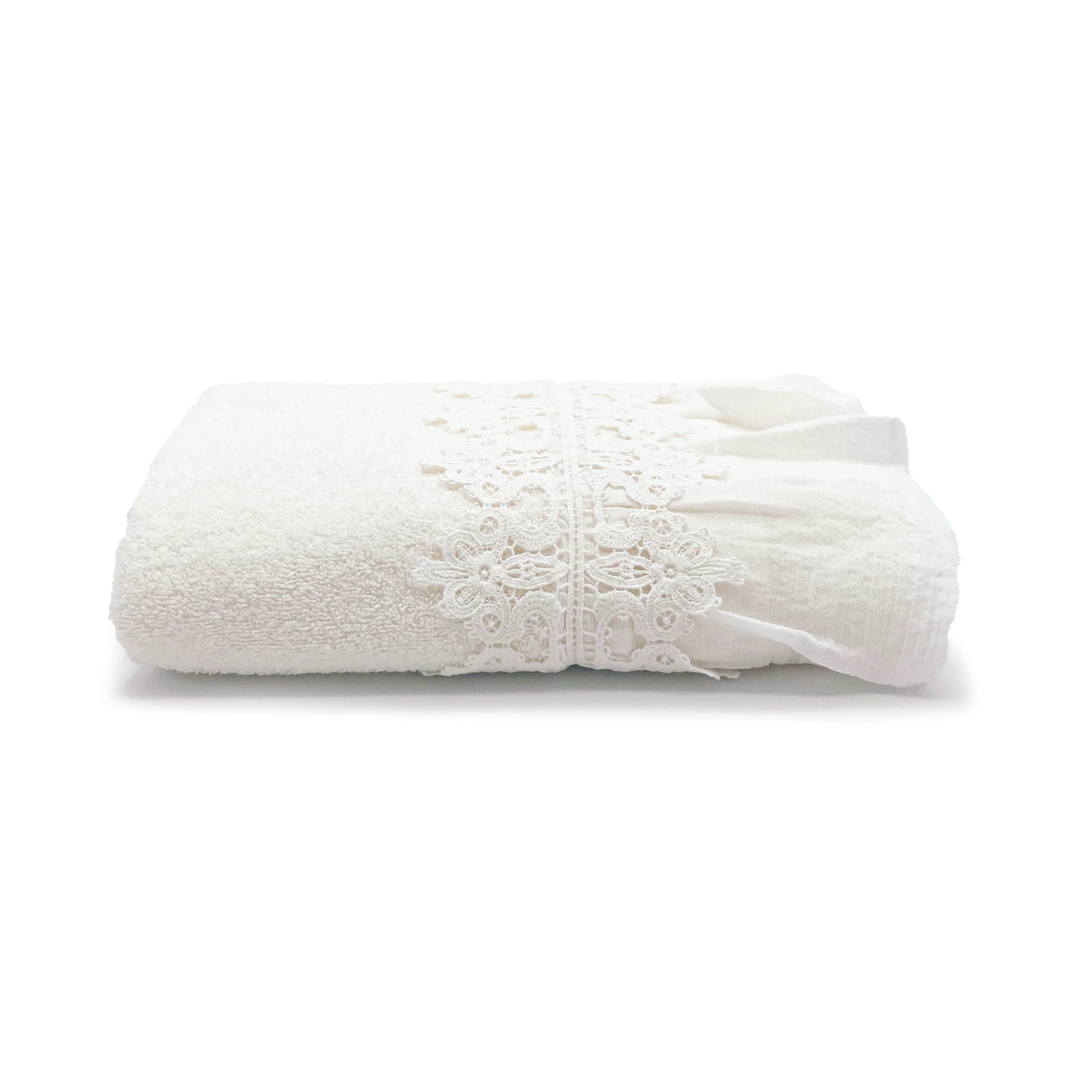 Telo Bagno in Spugna di Cotone con Balza in Cotone Stonewashed - Ophelia - Image 13