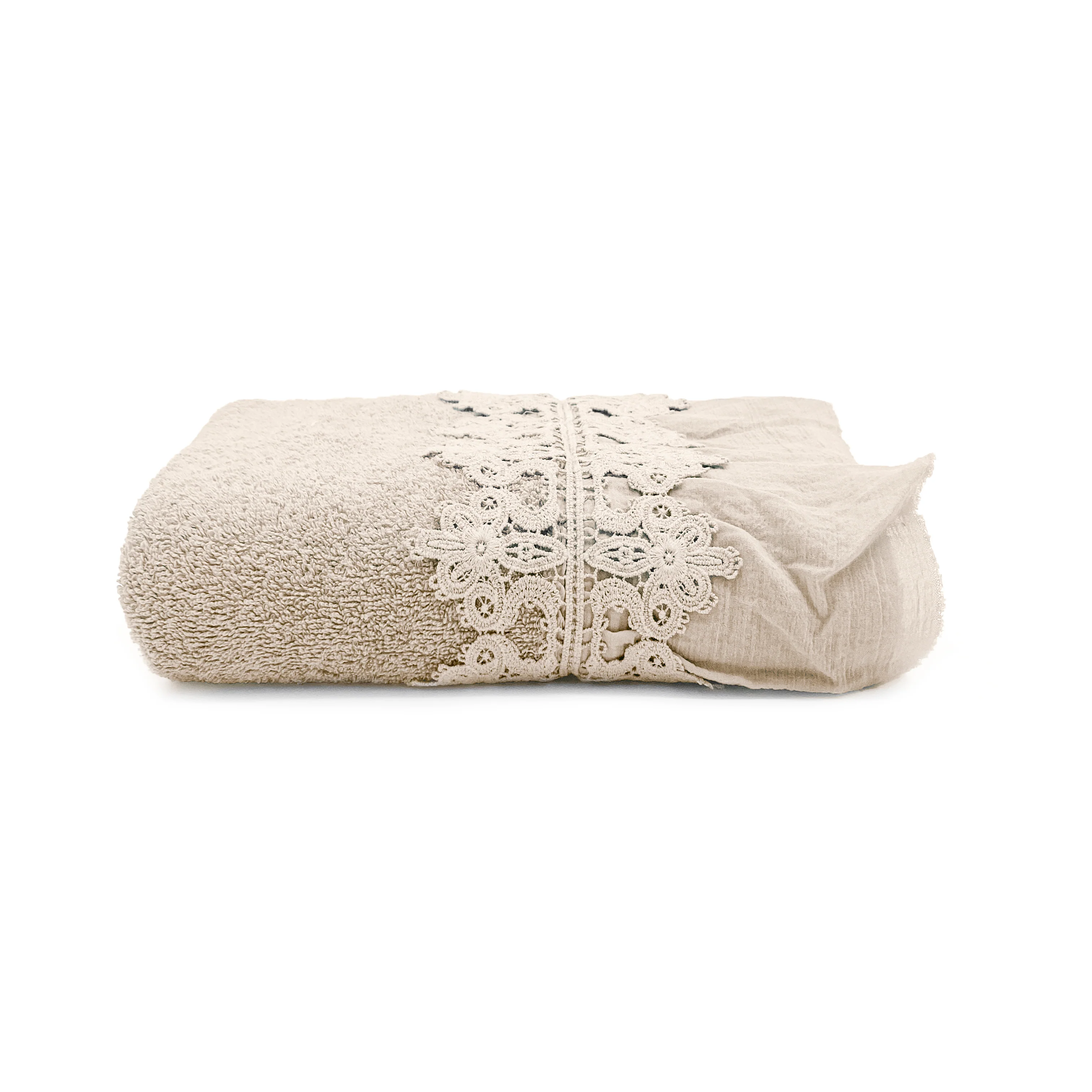Telo Bagno in Spugna di Cotone con Balza in Cotone Stonewashed - Ophelia - Image 16