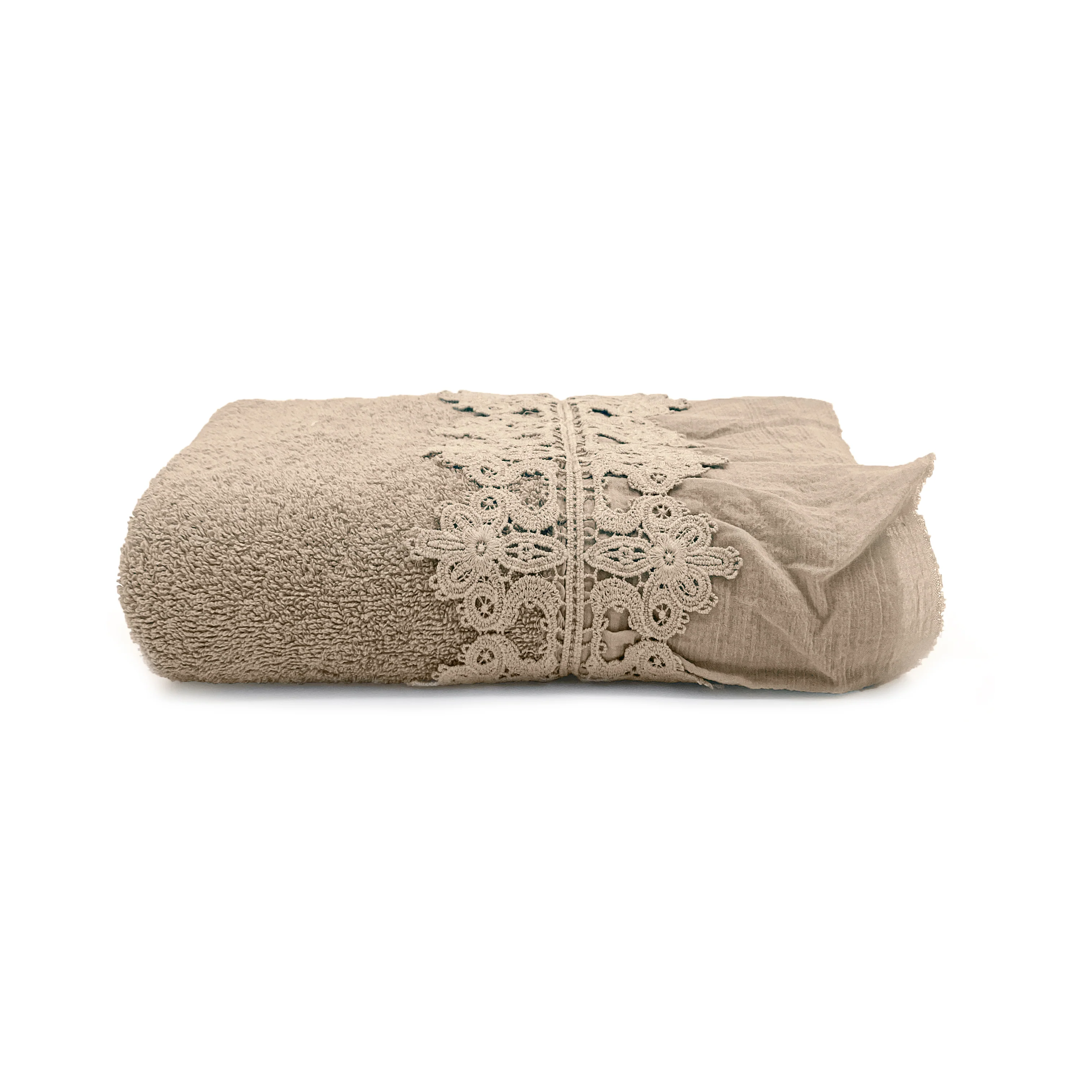 Telo Bagno in Spugna di Cotone con Balza in Cotone Stonewashed - Ophelia - Image 17