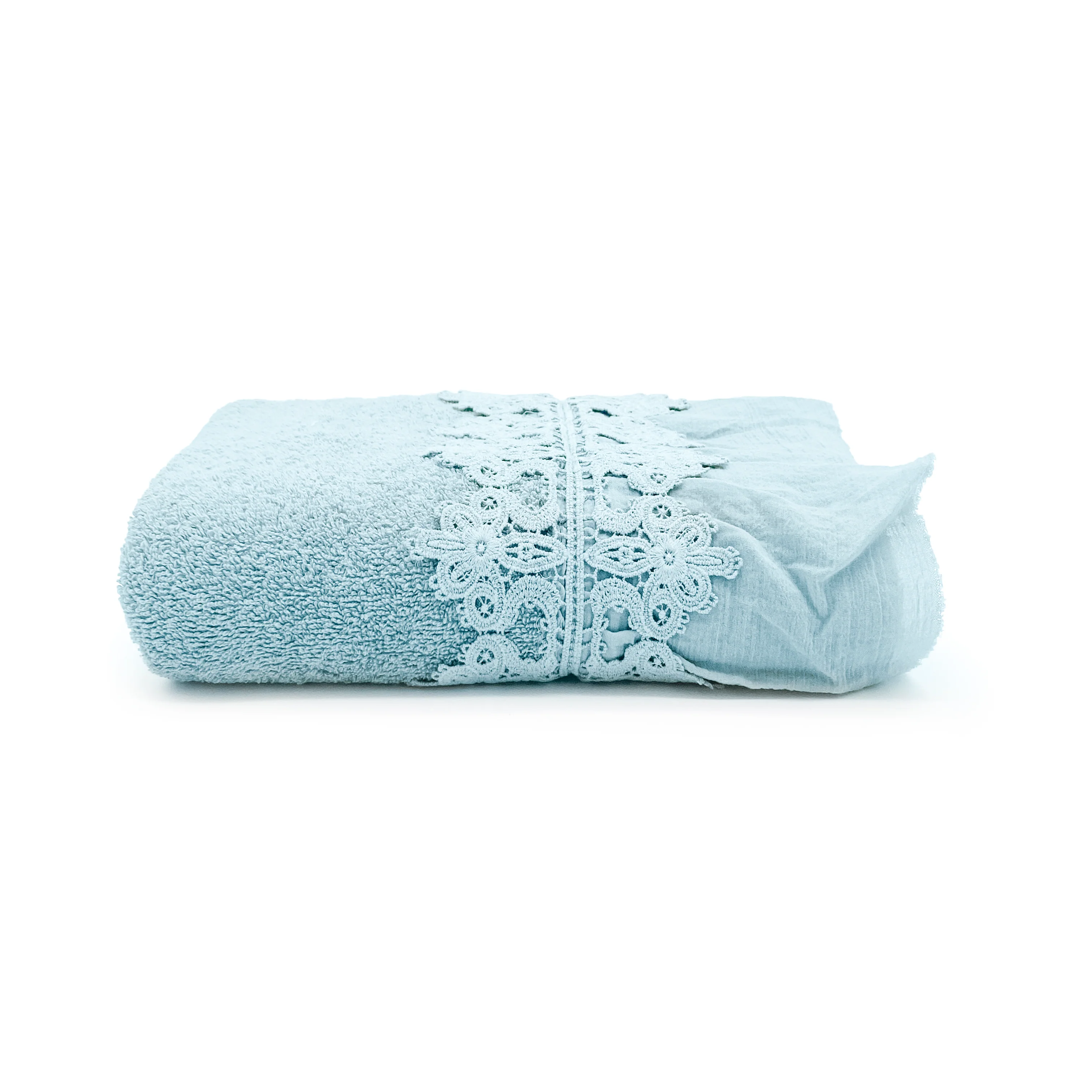 Telo Bagno in Spugna di Cotone con Balza in Cotone Stonewashed - Ophelia - Image 18