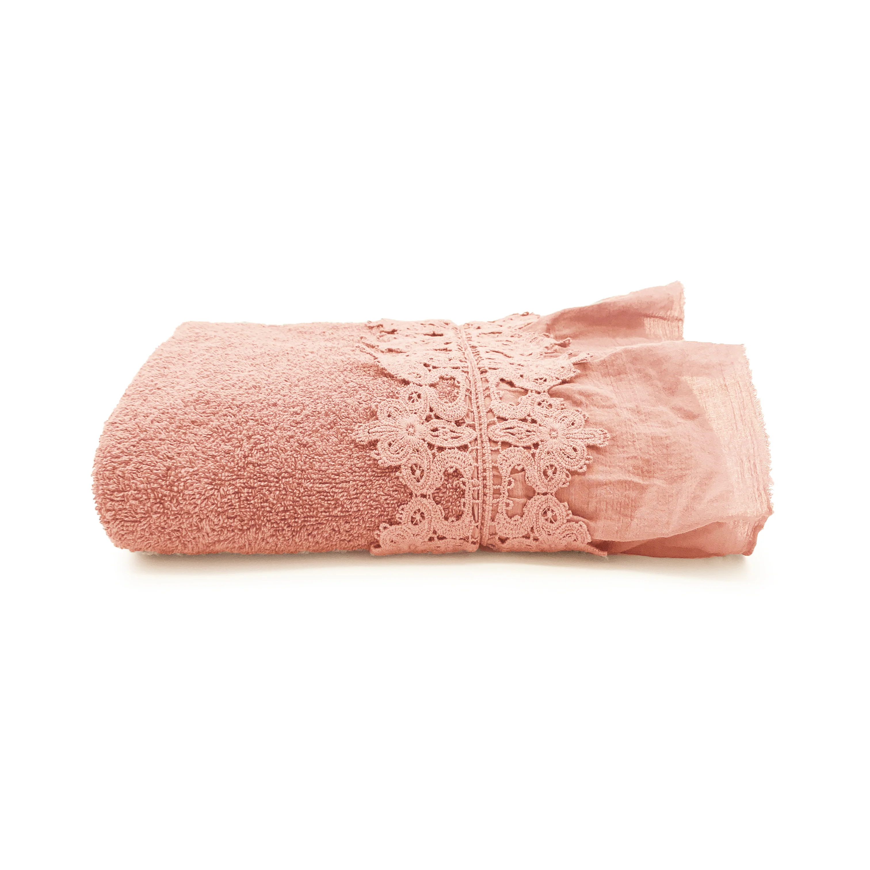 Telo Bagno in Spugna di Cotone con Balza in Cotone Stonewashed - Ophelia - Image 5