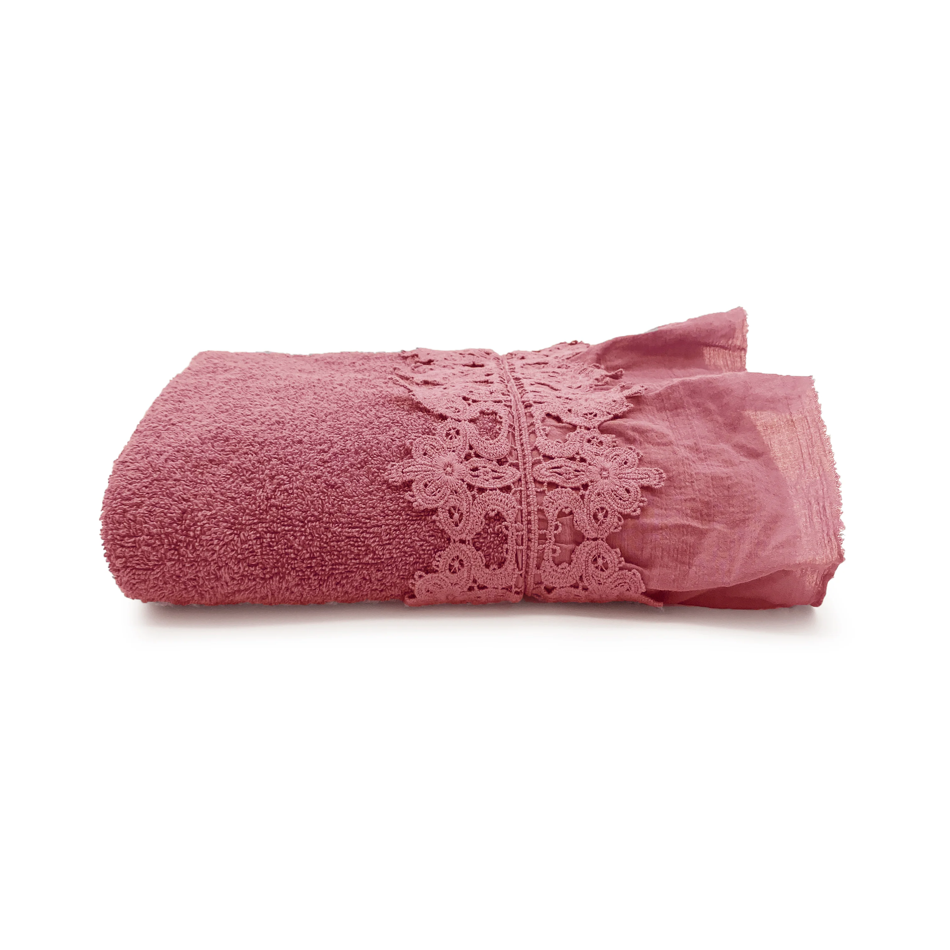 Telo Bagno in Spugna di Cotone con Balza in Cotone Stonewashed - Ophelia - Image 9
