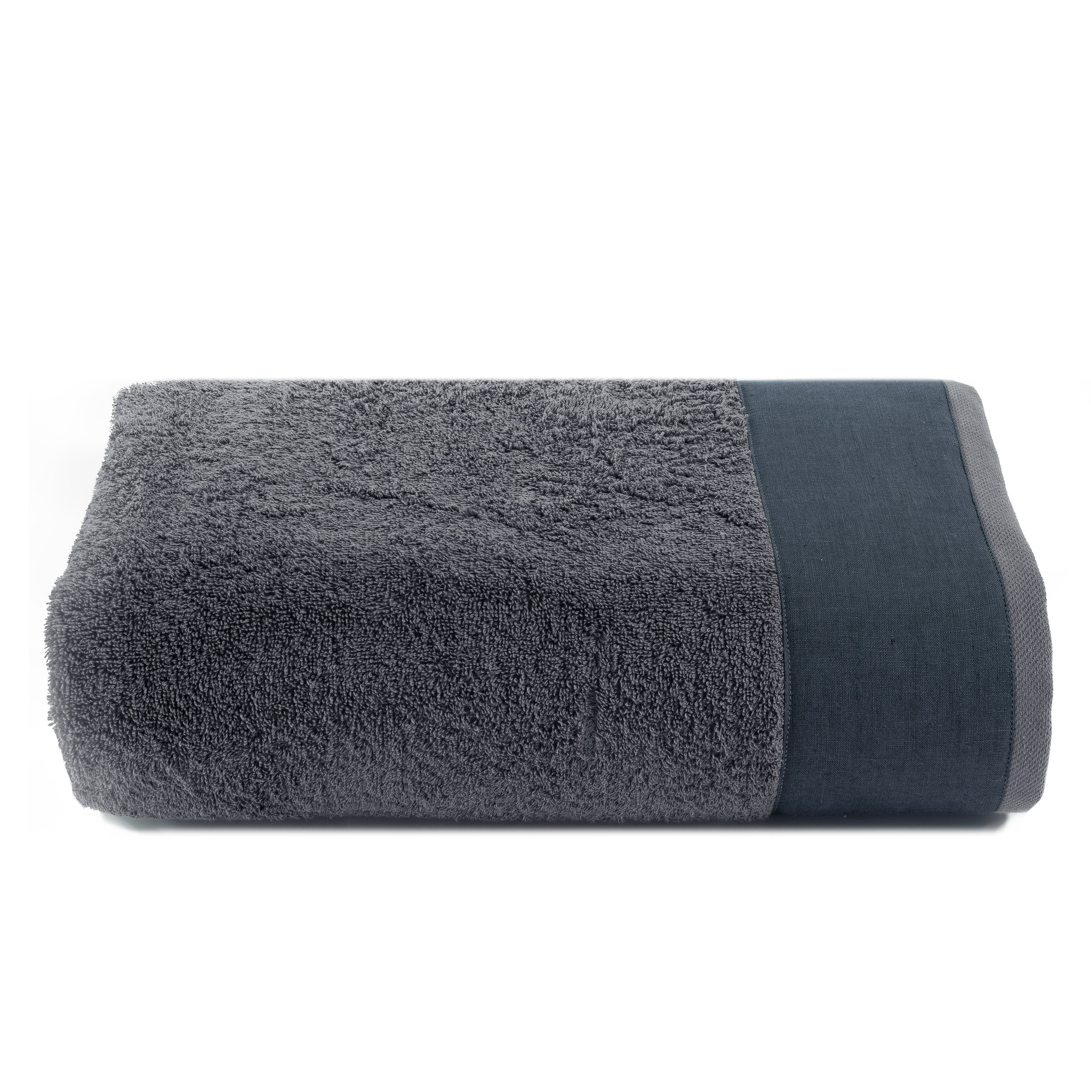 Telo da bagno in Spugna con Balza in Lino StoneWashed - Loira - Image 13