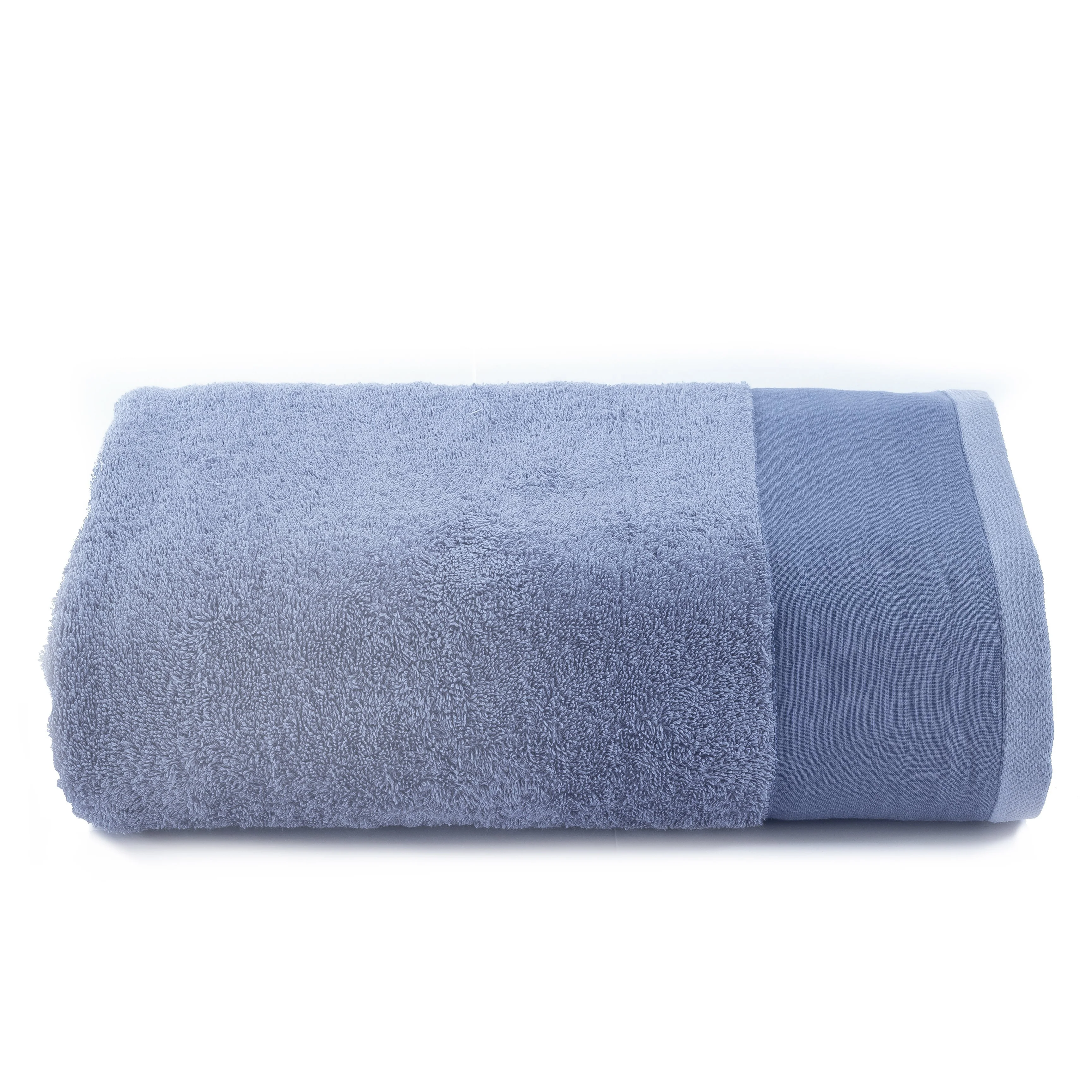 Telo da bagno in Spugna con Balza in Lino StoneWashed - Loira - Image 8