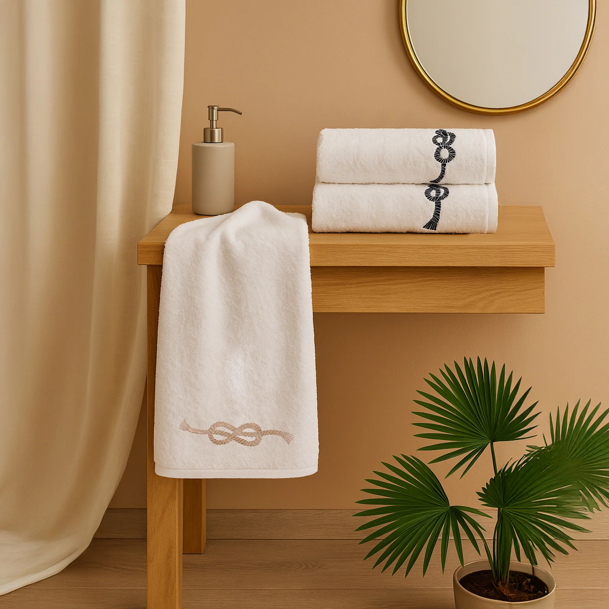 Telo da bagno in Spugna di Cotone con Ricamo - Vespucci