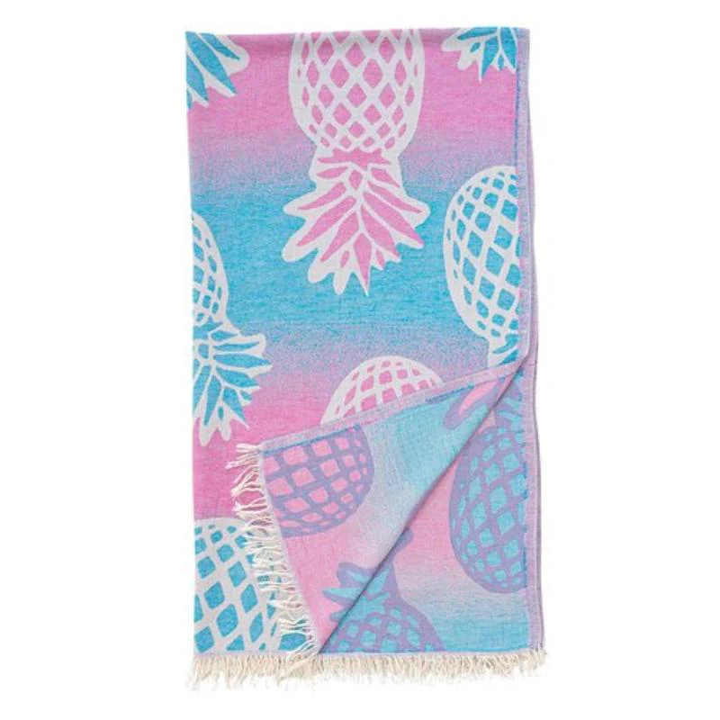 Telo Mare Fouta in Puro Cotone Jacquard Doubleface - Pineapple - Image 3