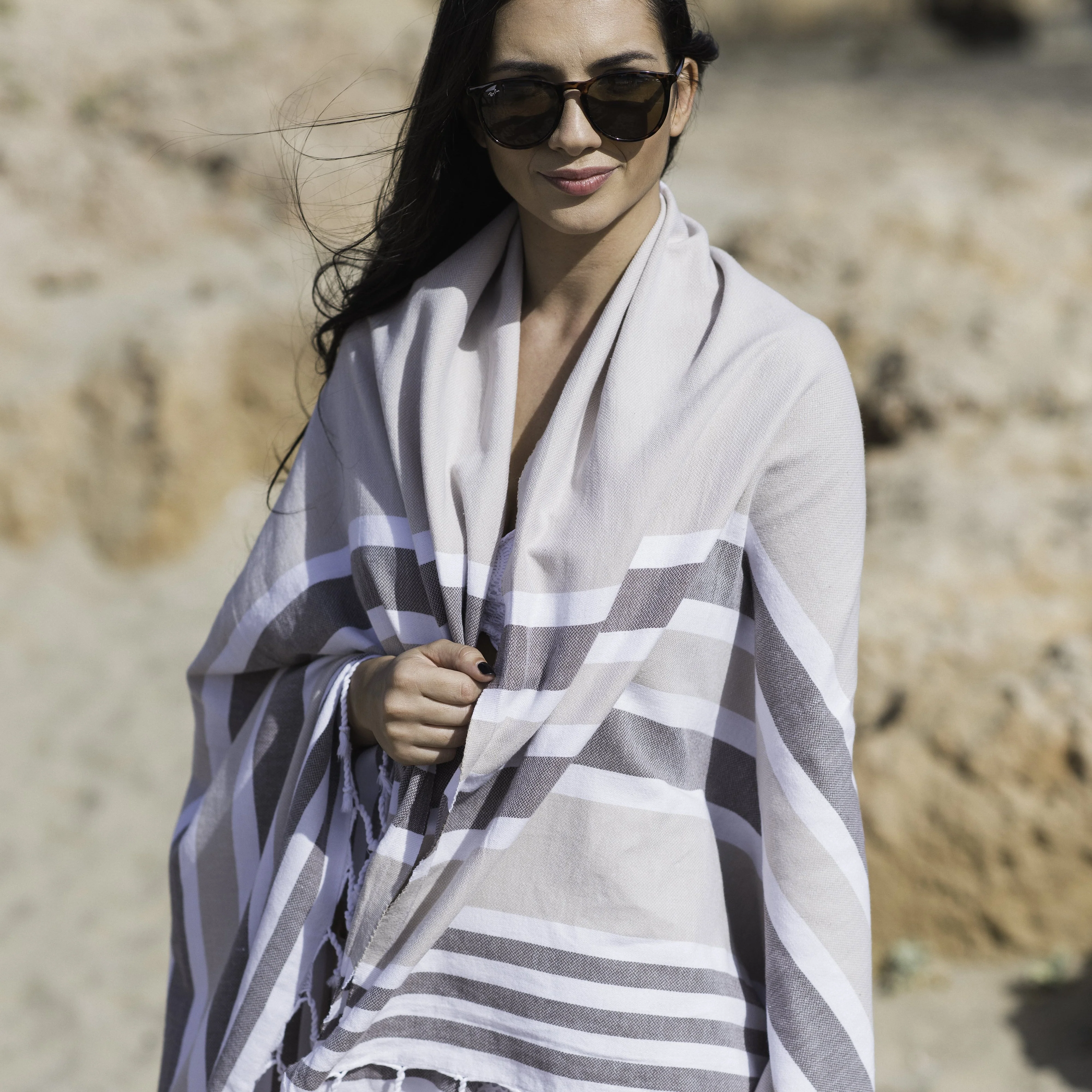 Telo Mare Fouta in Puro Cotone Rigato - Samsara - Image 3