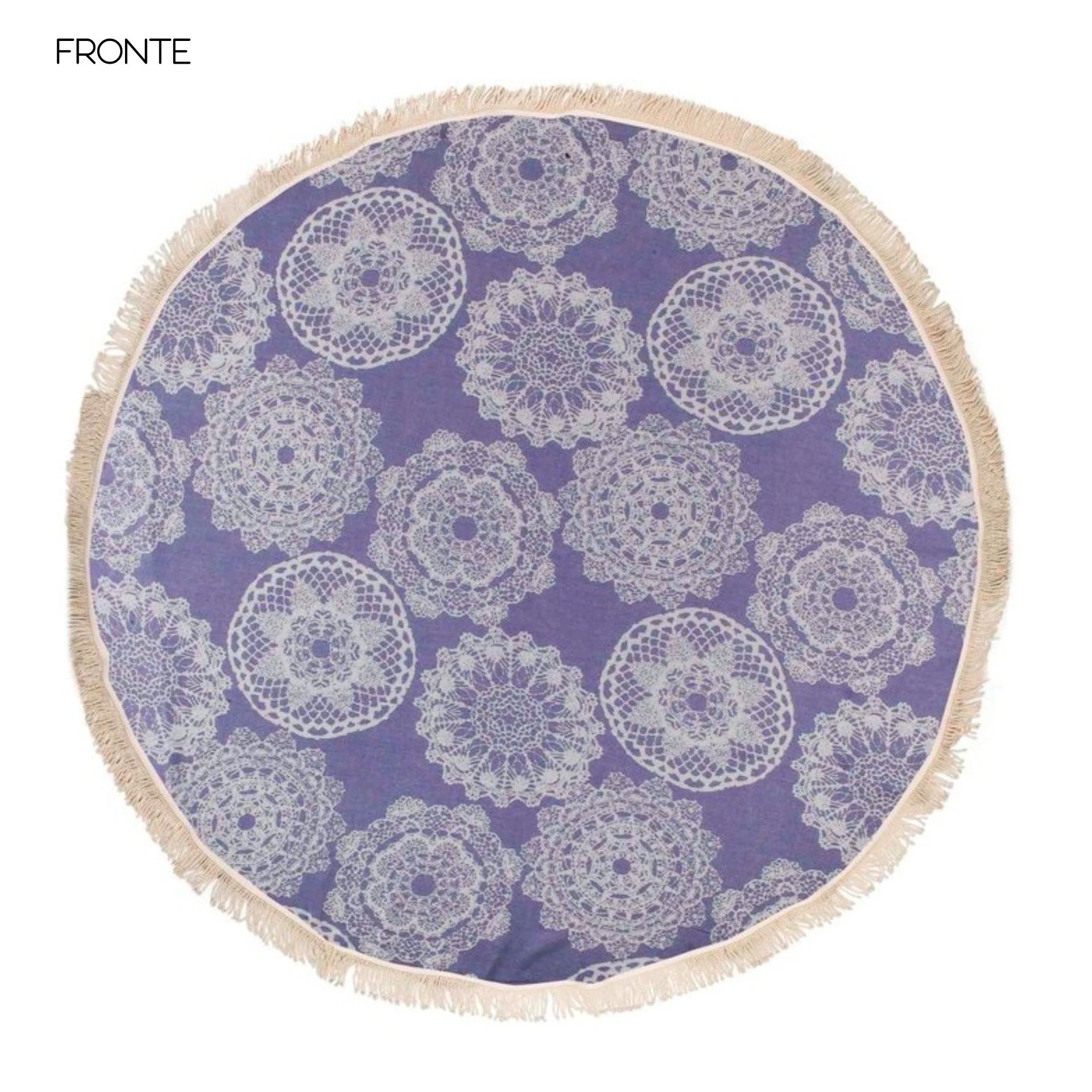 Telo Mare Fouta Rotondo in Cotone e Bambù Doubleface - Round - Image 6