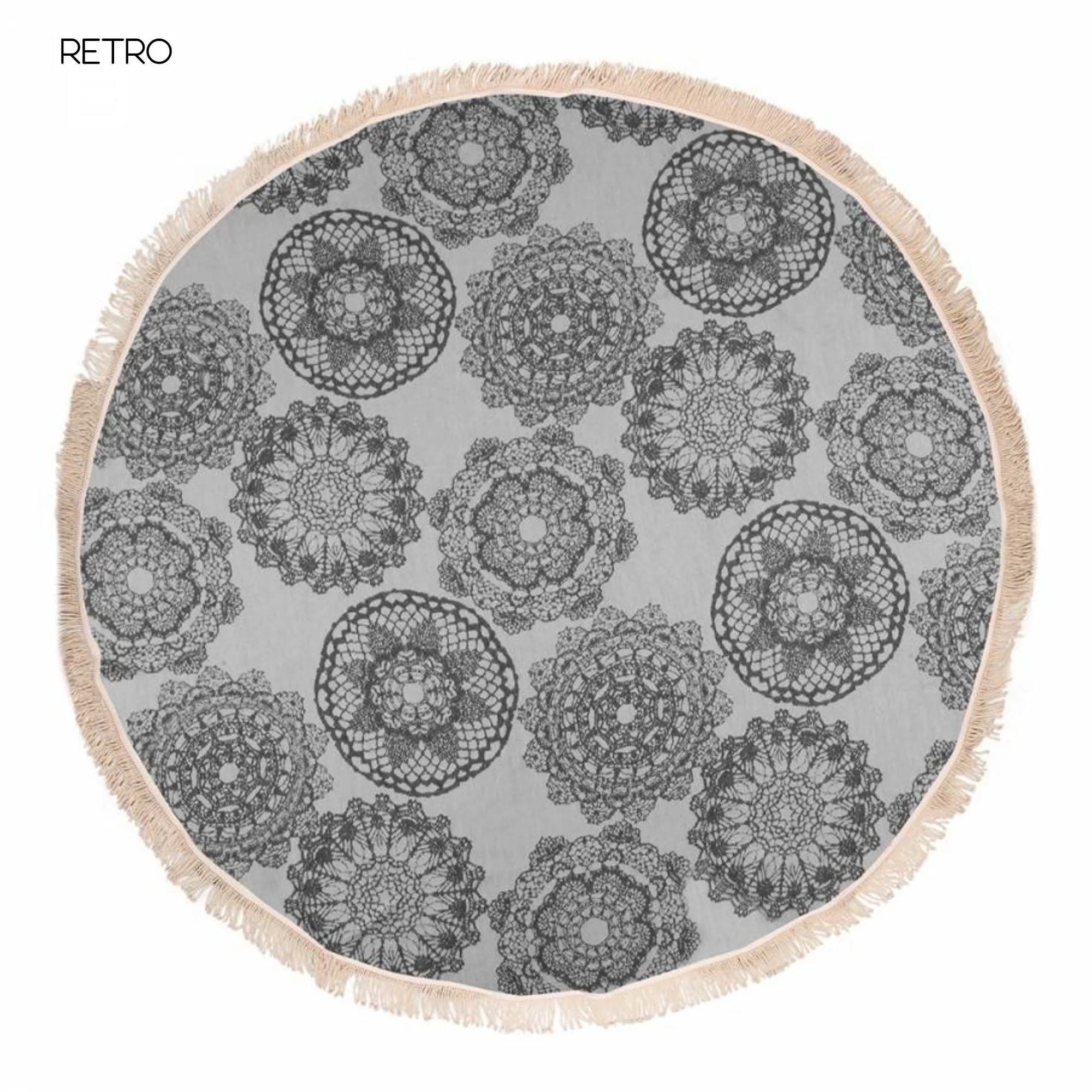 Telo Mare Fouta Rotondo in Cotone e Bambù Doubleface - Round - Image 9