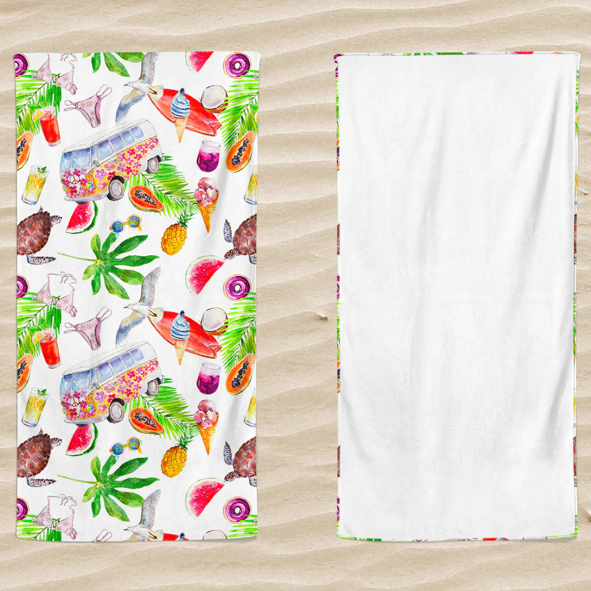 Telo Mare in Microvelour Stampa Doubleface - Fruits