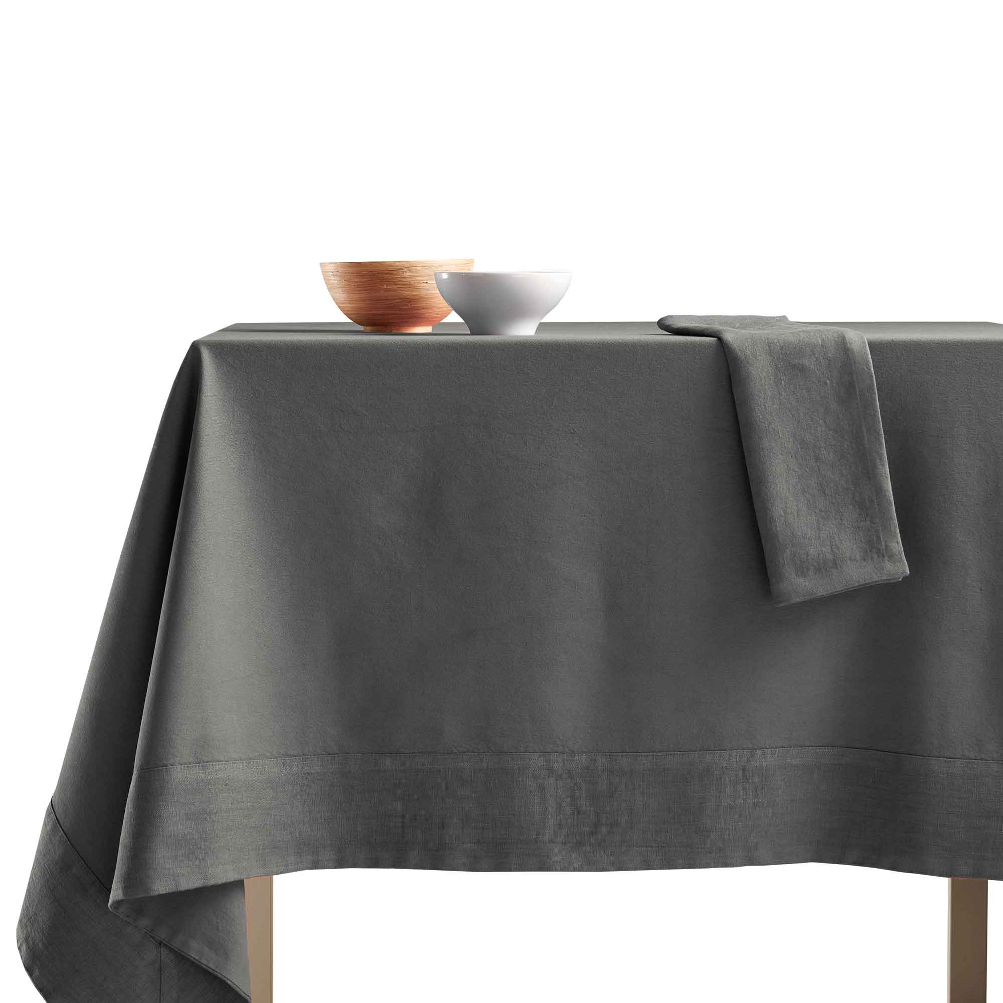 Tovaglia Cotone con Bordo in Lino StoneWashed NO STIRO - Loira - Image 10